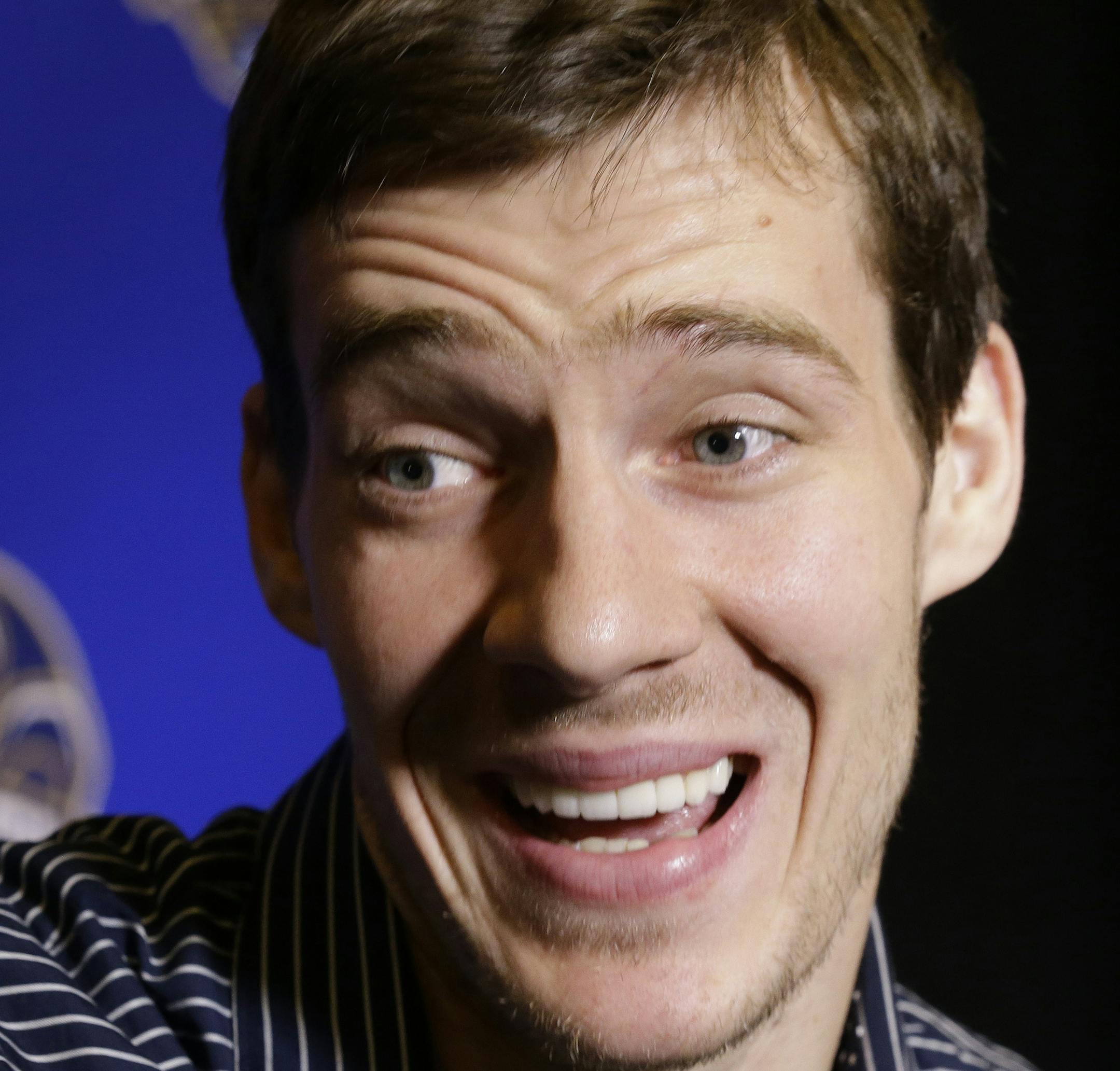 Phoenix Suns basketball player Goran Dragic during the NBA All Star basketball news conference, Friday, Feb. 14, 2014, in New Orleans. The 63rd annual NBA All Star game will be played Sunday in New Orleans. (AP Photo/Gerald Herbert)