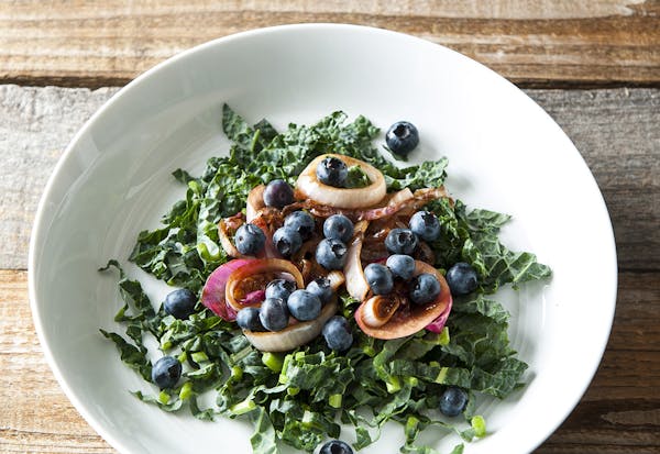 Mette Nielsen, Special to the Star Tribune Blueberry-Kale Salad With Balsamic Glaze Onions