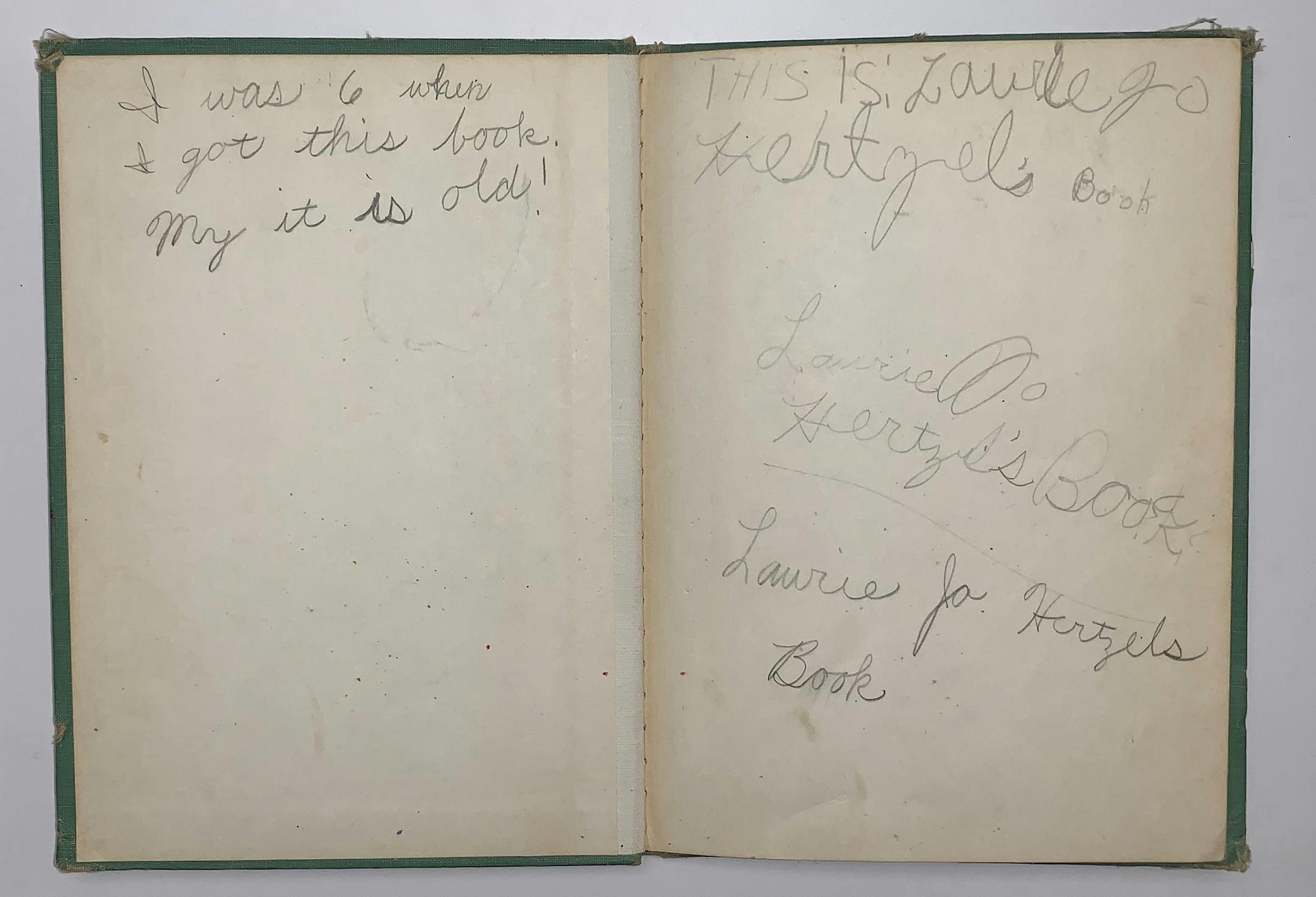 Laurie Hertzel wrote inside this copy of "Leaves" by Bertha Morris Parker repeatedly, marking how her signature changed over the years.