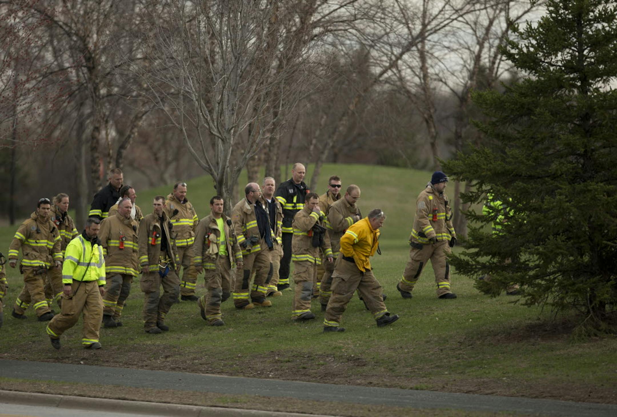 Police, aided by firefighters from Eden Prairie and neighboring communities, searched for Mandy Matula in Miller Park on Thursday evening.