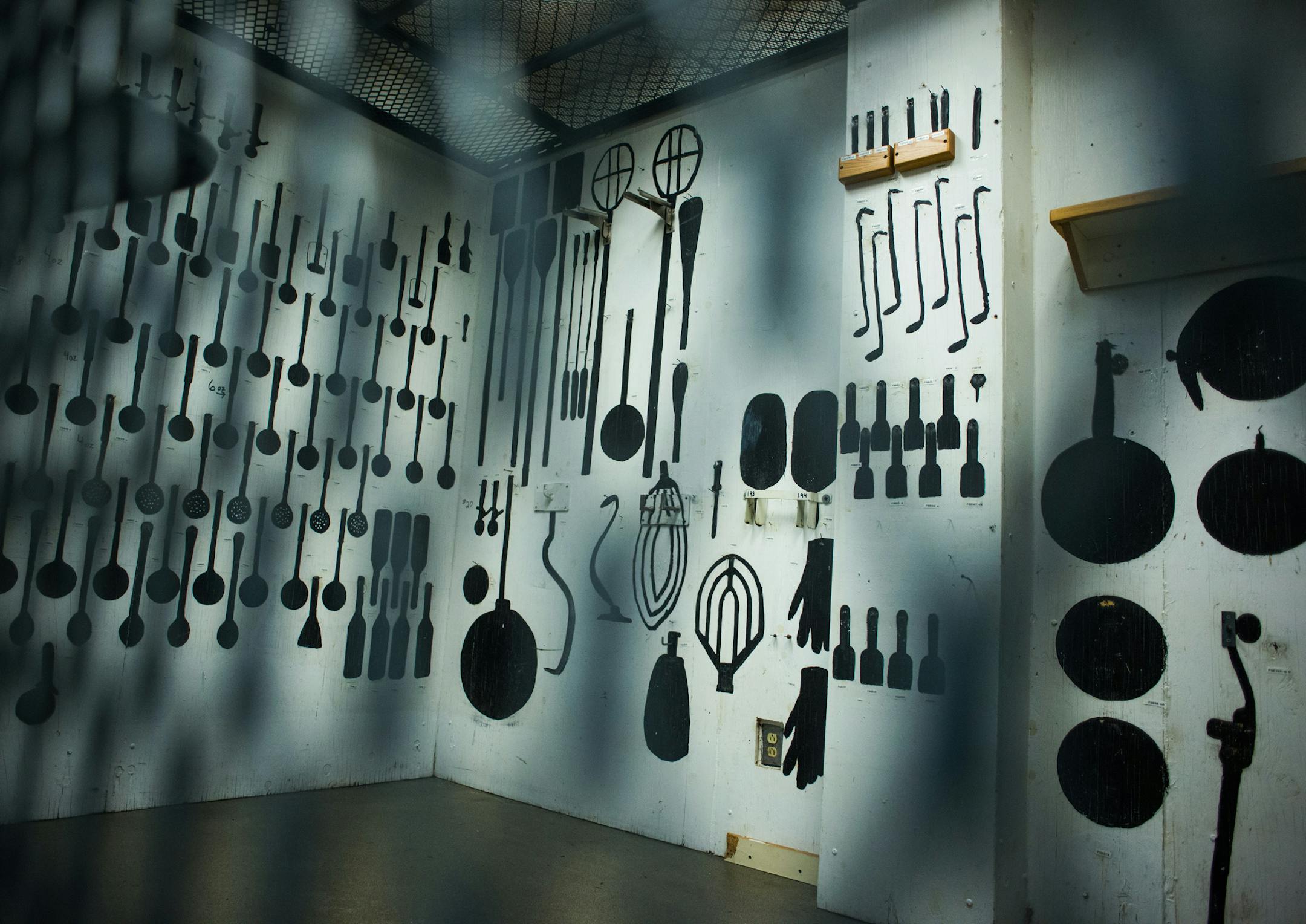 Cooking implements would be stored in tool lockers where silhouettes would help staff identify missing utensils. ] Mark Vancleave - mark.vancleave@startribune.com * Prairie Correctional Facility in Appleton, Minn. has been vacant for six years. CCA staff gave the Star Tribune a tour of the facility on Feb. 9, 2016.