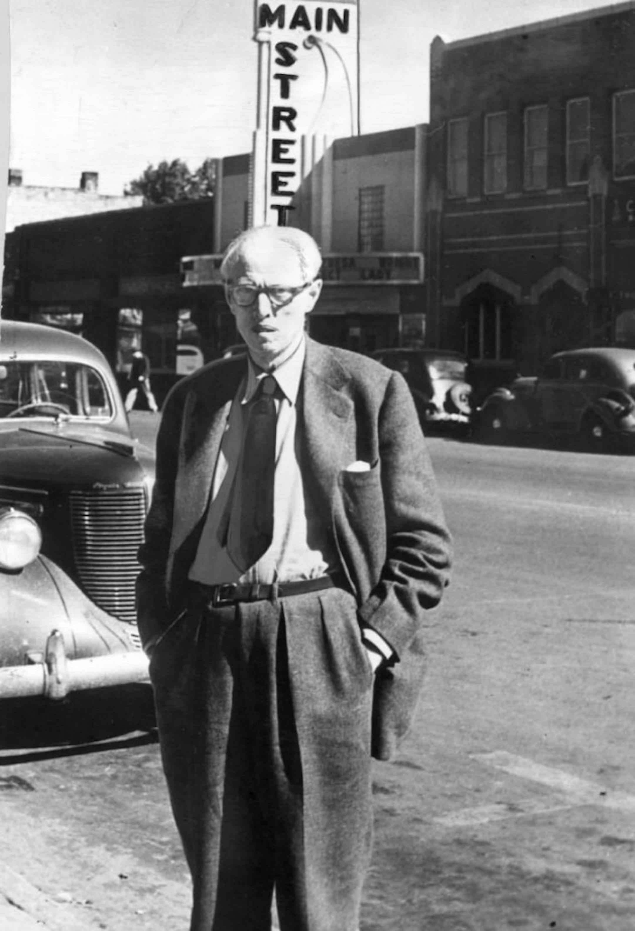 Sinclair Lewis in his home town of Sauk Centre, Minn., in June 1947.