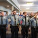 Saying the Pledge of Allegiance are some of the twelve new Minneapolis Police Department Sergeants. ] GLEN STUBBE &#x2022; glen.stubbe@startribune.com