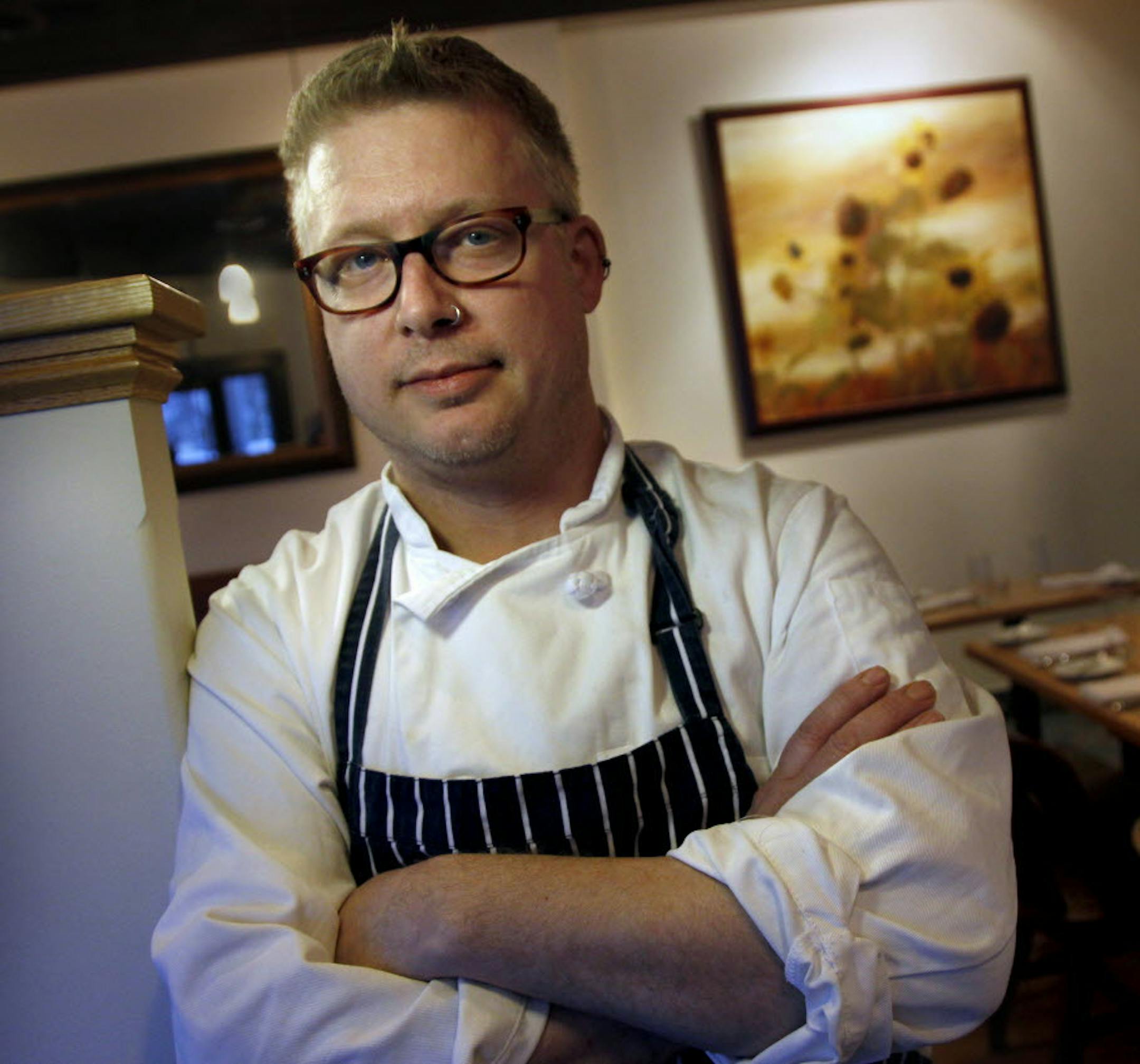 Piccolo chef Doug Flicker prepares lamb and foraged foods for Slow Food's upcoming picnic event June 1.