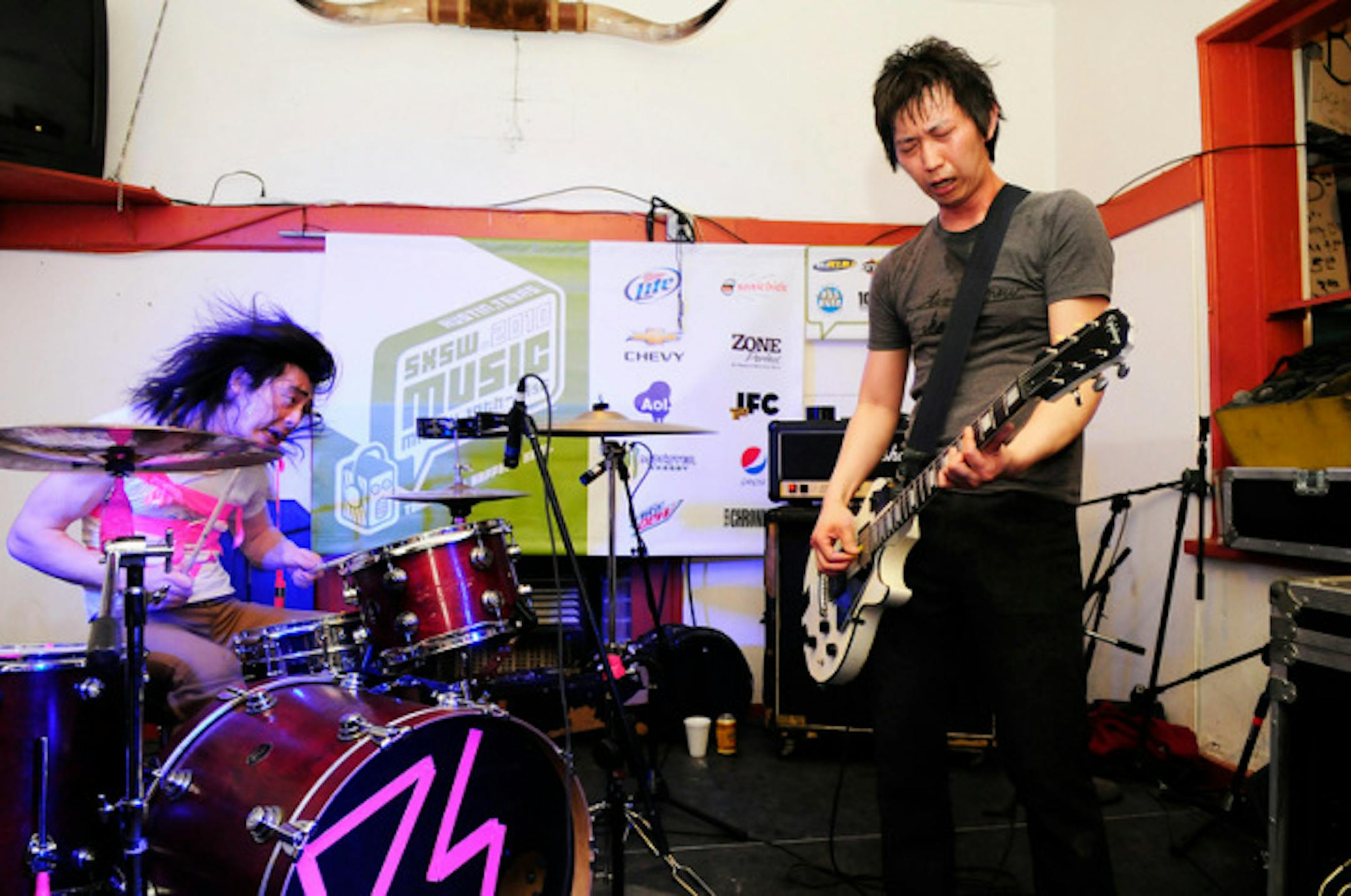 Matthew Kazama, left, and Hideo Takahashi of the Birthday Suits last year at South by Southwest. / Photo by Tony Nelson