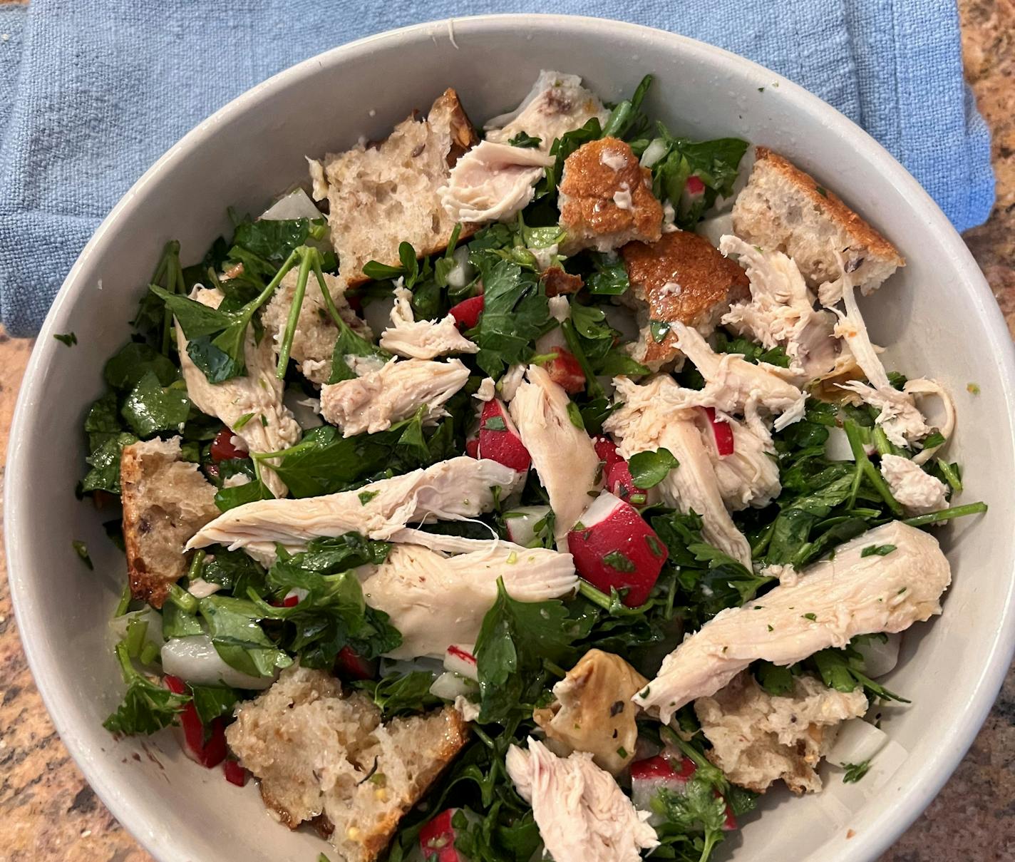 Used leftover roast chicken for this hearty salad. Photo and recipe by Beth Dooley, Special to the Star Tribune