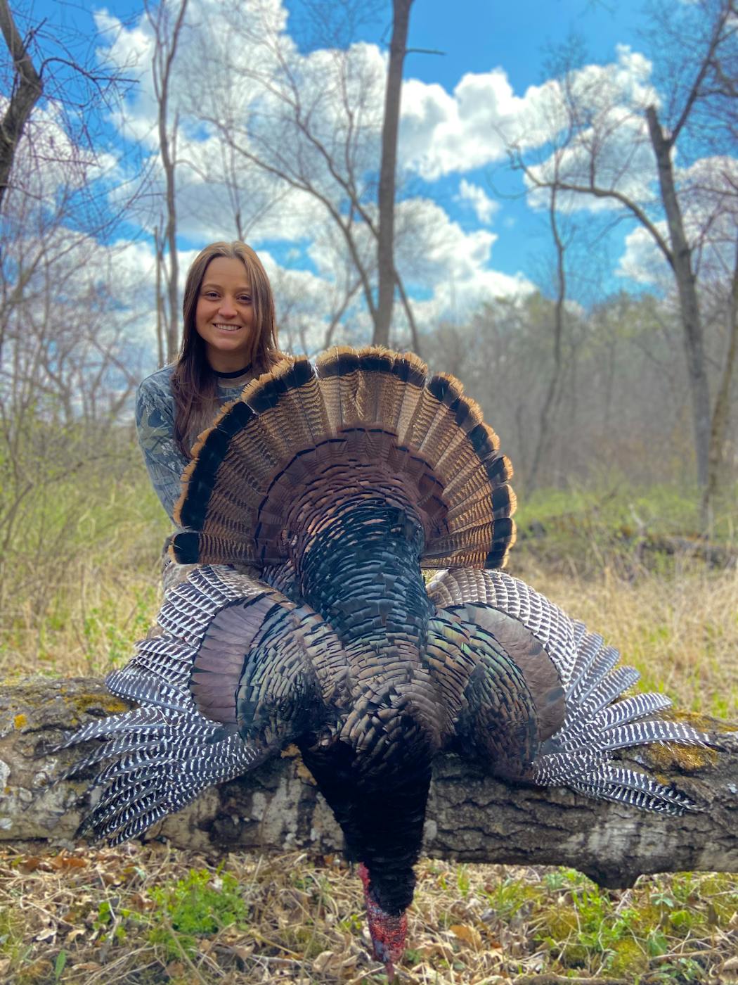 Sophie Arhart grew up in Minnesota, but has hunted throughout the state, including in the southeast, where she shot this big tom.