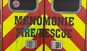 This Menomonie Fire Department ambulance was hit twice by paintballs during a run to Stillwater late last month.