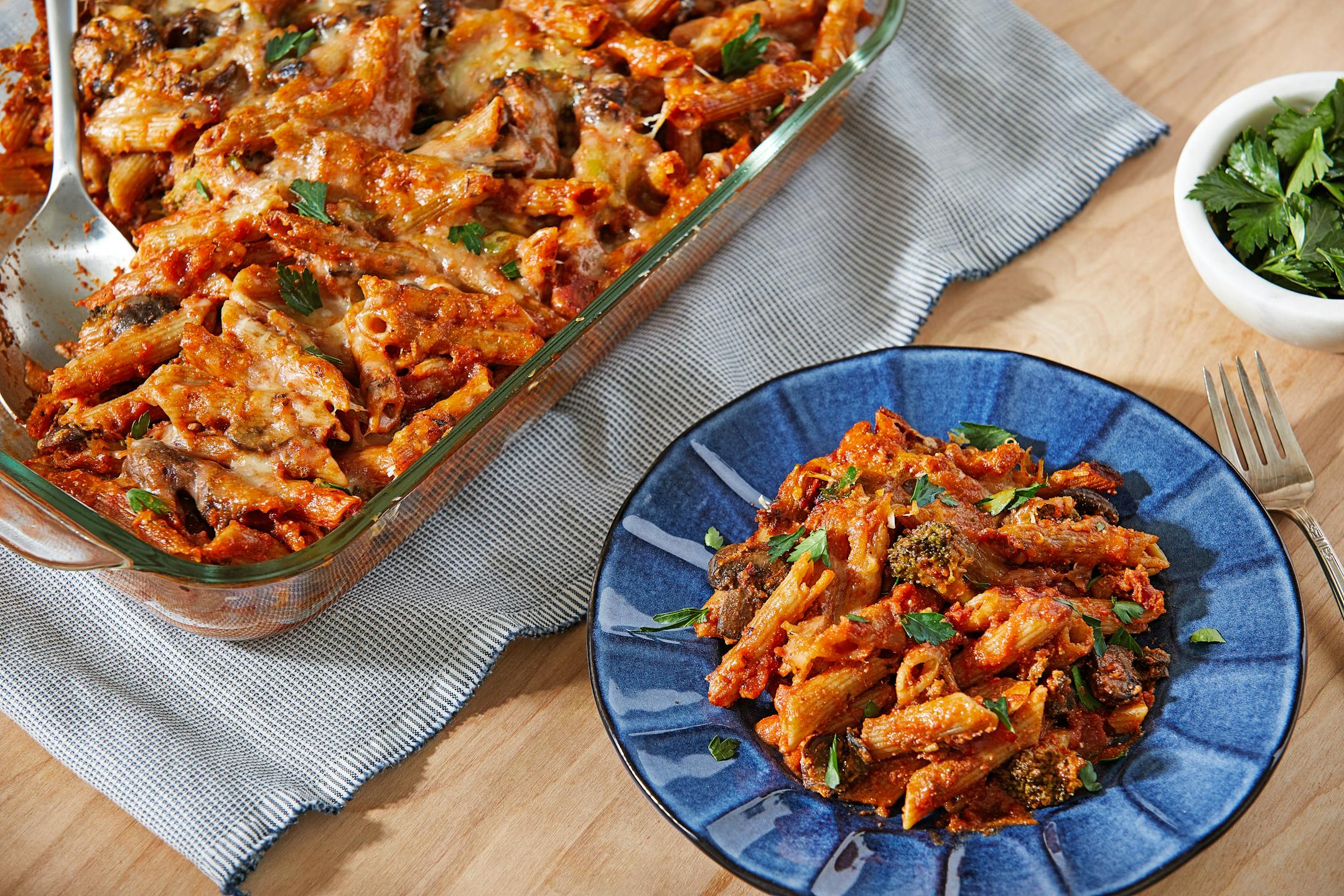 Three Cheese Pasta and Vegetable Bake. MUST CREDIT: Photo for The Washington Post by Tom McCorkle