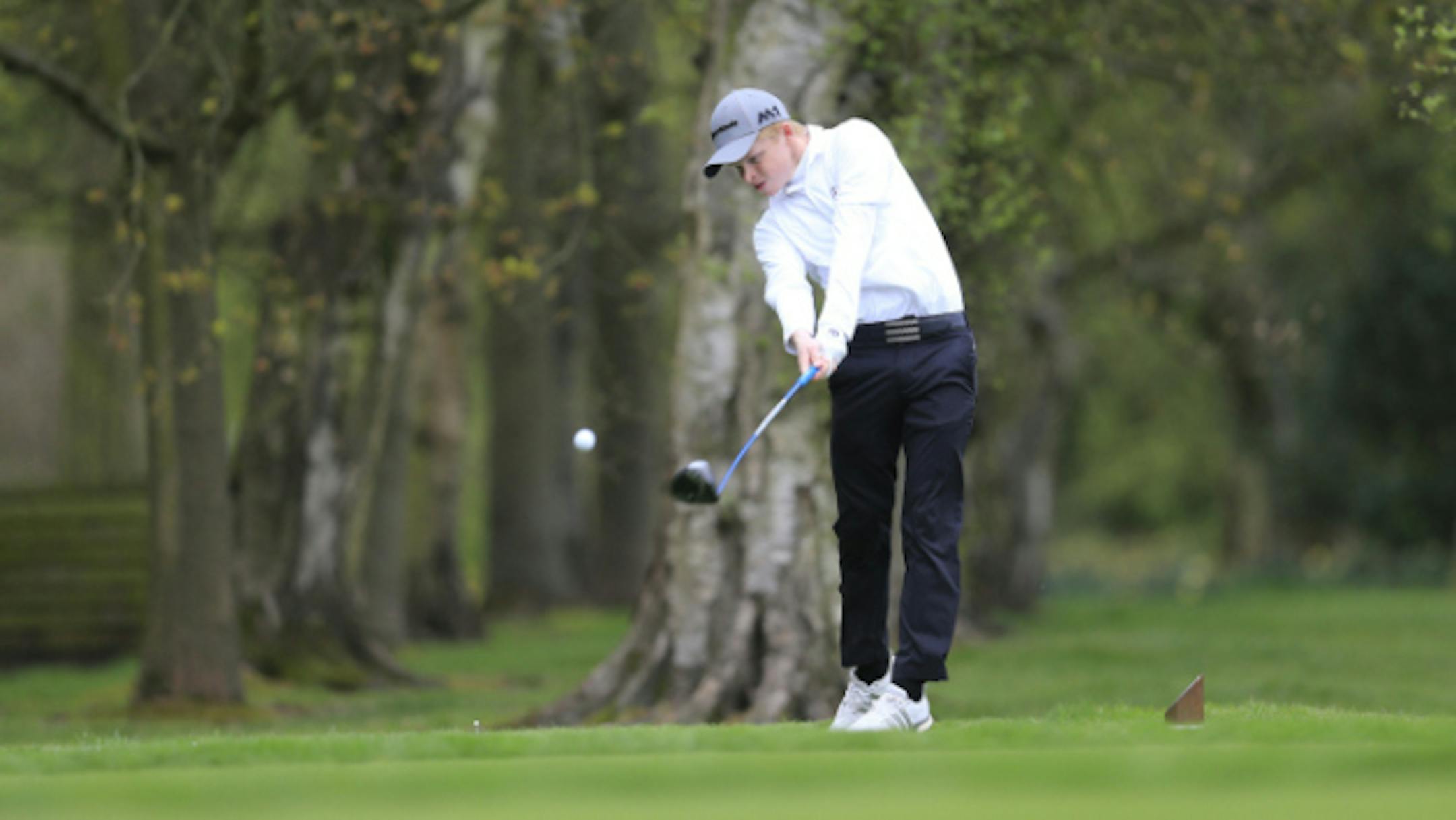 Angus Flanagan (St George's Hill Golf Club) during the final round of the Peter McEvoy Trophy, Copt Heath Golf Club, Knowle, Solihull, England. 13/04/2017.