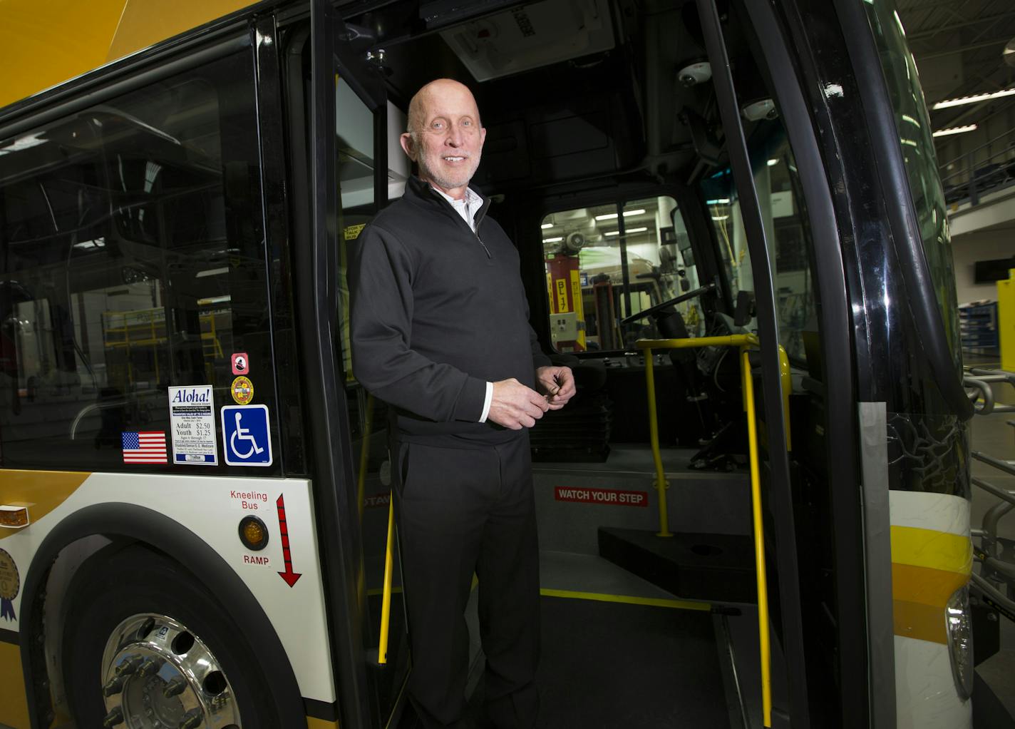 Executive Vice President Operations Wayne Joseph posed in a bud bound for Hawaii at New Flyer on Monday, November 30, 2015, in St. Cloud, Minn. ] RENEE JONES SCHNEIDER &#x2022; reneejones@startribune.com