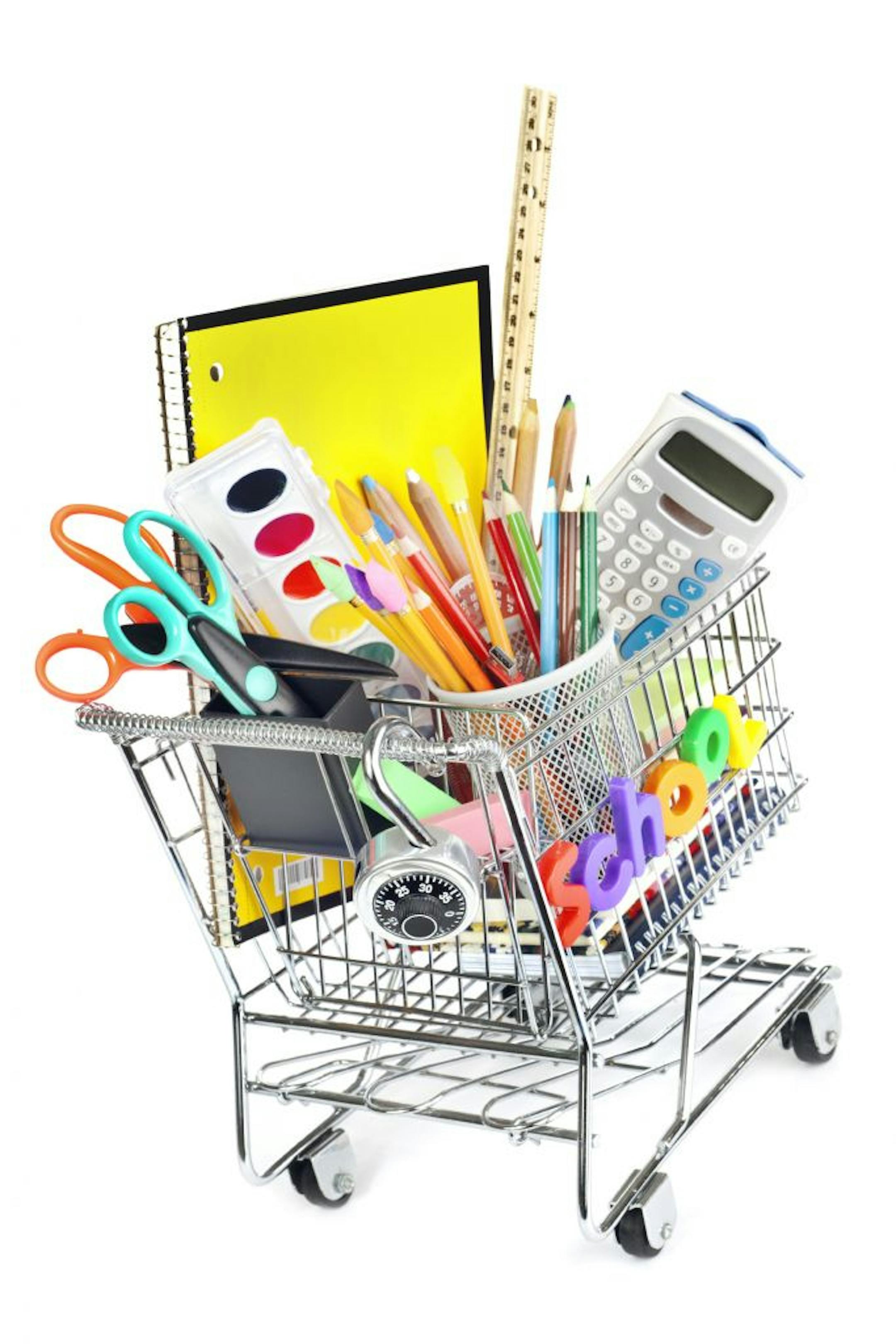 shopping cart back to school supplies istockphoto.com