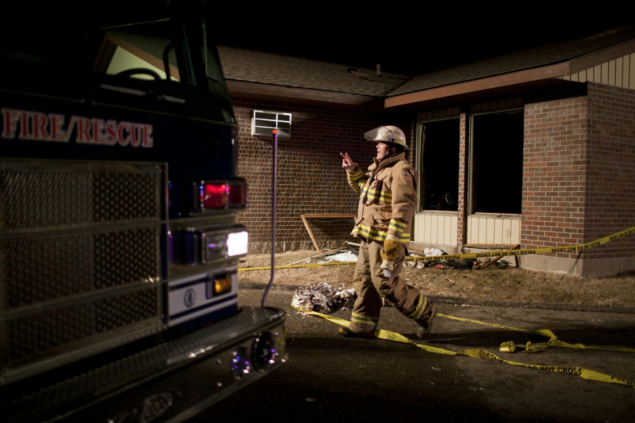 A firefighter requested help from two colleagues before going back in the Valleyview facility.