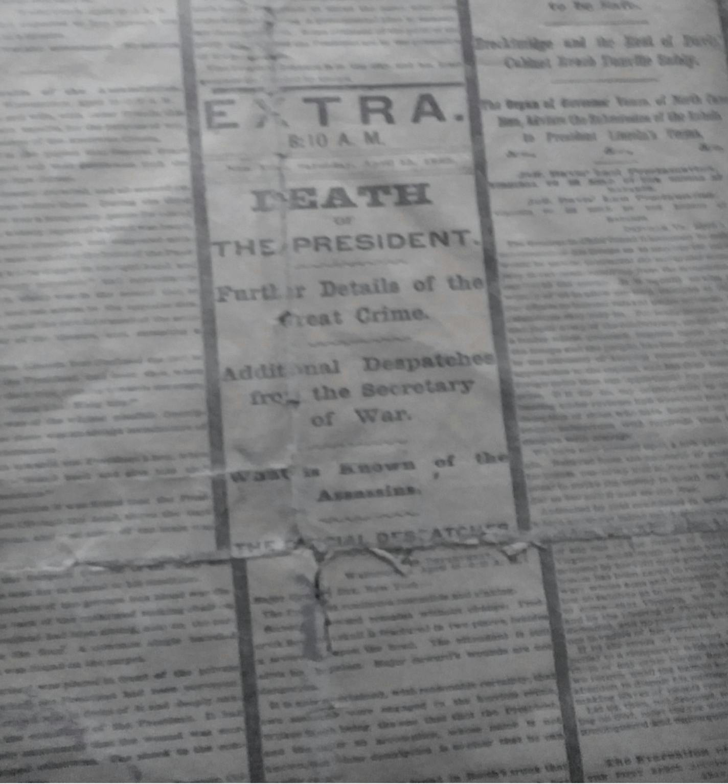 Above, the news wasn't fake, but this purported page reporting Lincoln's assassination is.