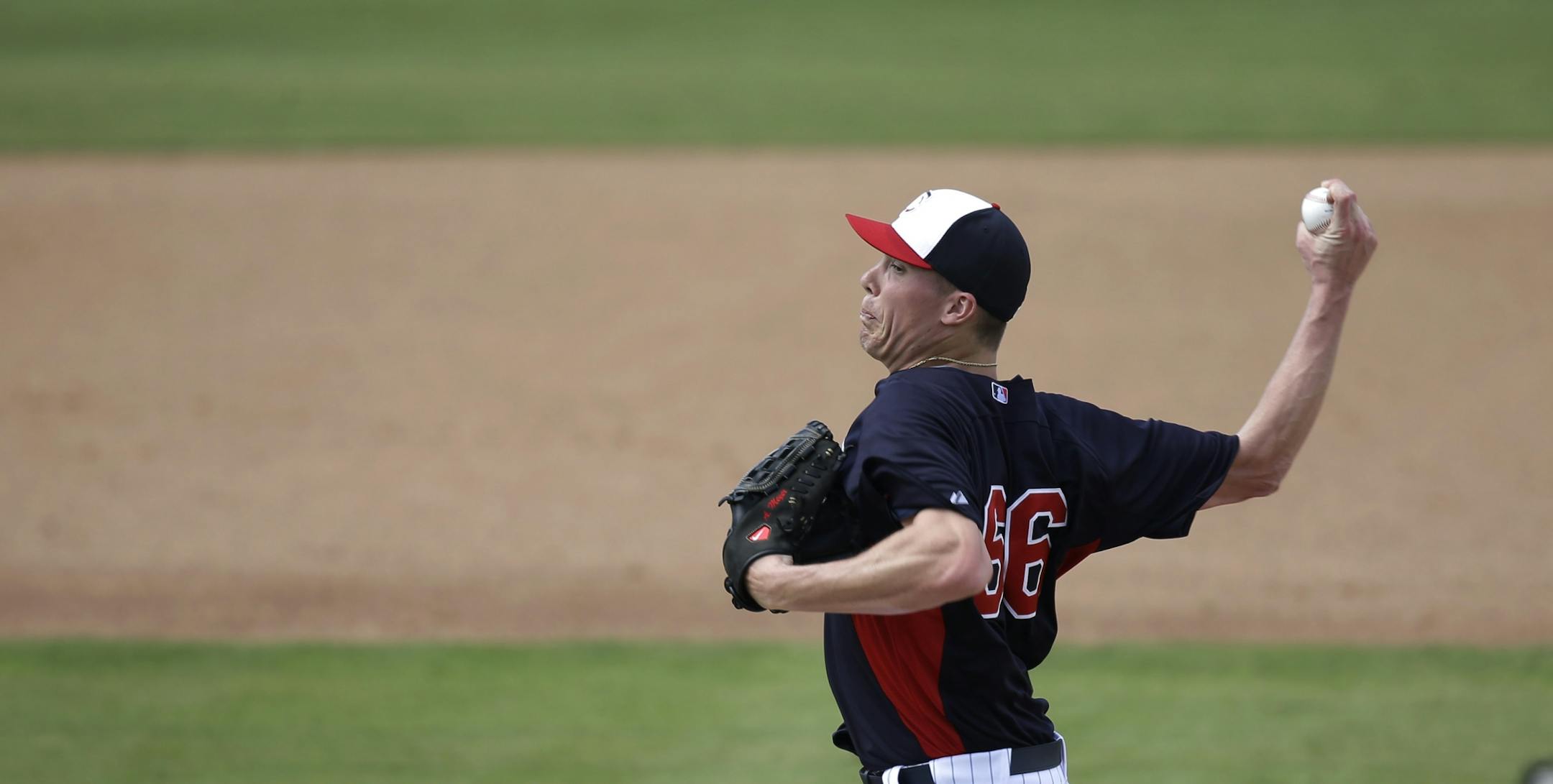 Twins pitcher Alex Meyer throws durning practice Tuesday Feb.19, 2013 at Lee County Sports Complex in Fort Myers, FL.