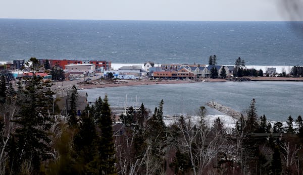 Signs of Spring were evident with the melting snow and ice, Sunday, April 27, 2014 in Grand Marais, MN.