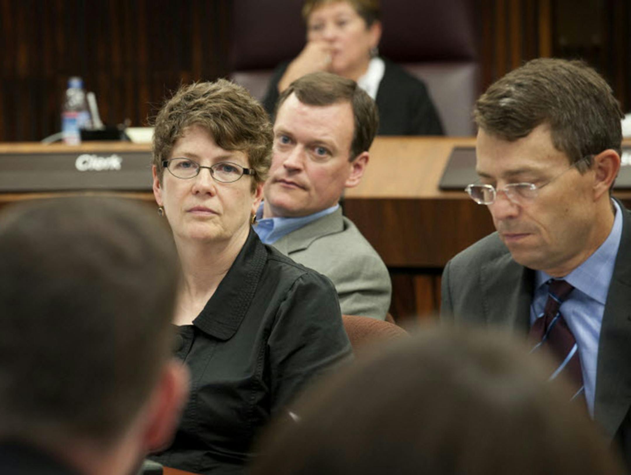 From left, Hennepin County Commissioners Jan Callison, Jeff Johnson and Mike Opat, shown in 2011.
