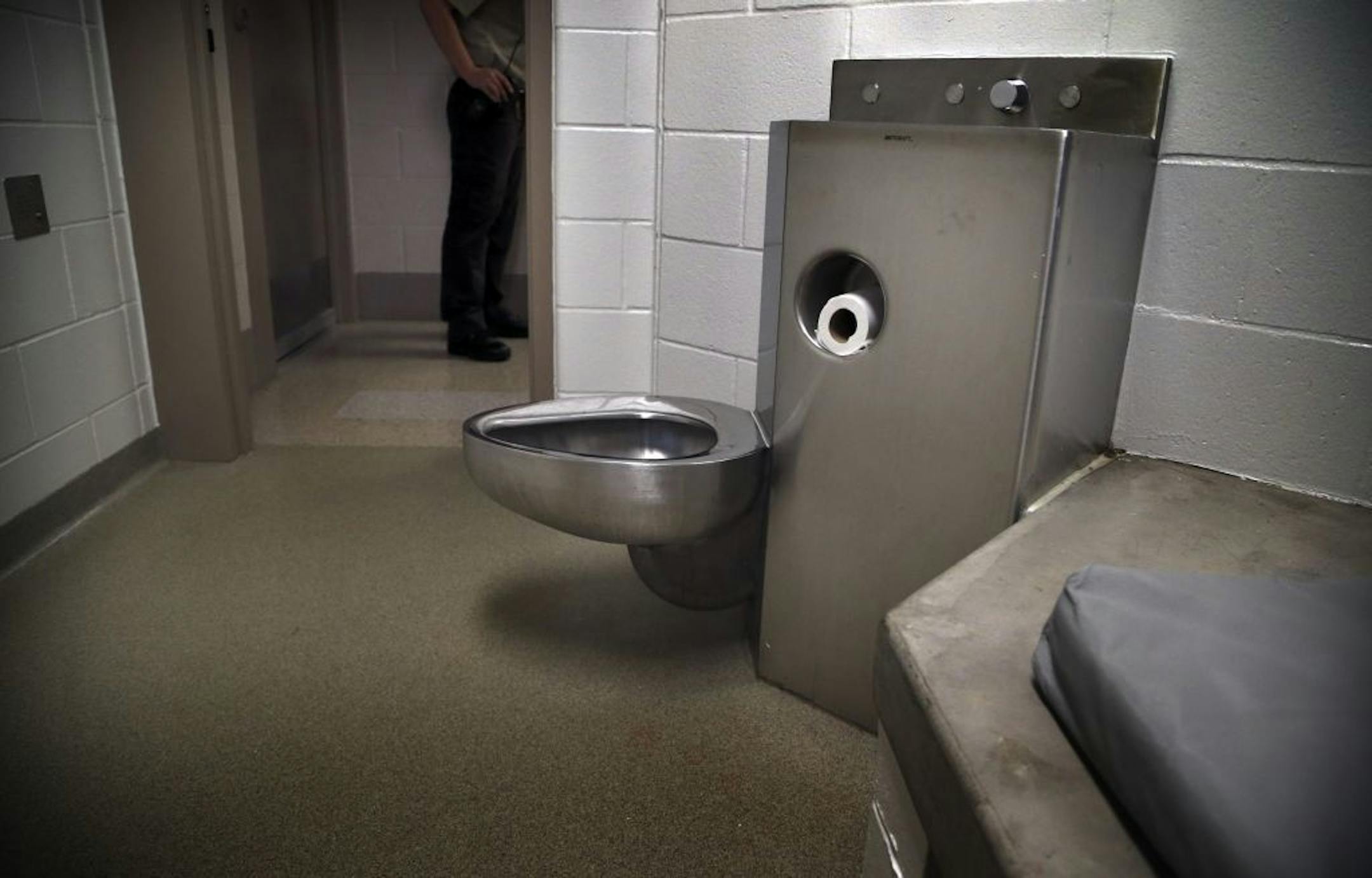 A look inside a cell in Quad 9, A mod in the Hennepin County Jail where inmates with mental health issues are often housed and seen Tuesday, August 6, 2013, in Minneapolis MN.