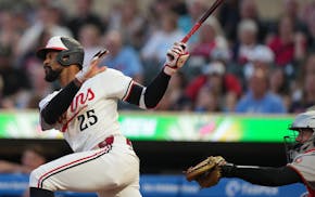 Outfielder Byron Buxton, shown in an early May game, is back in the Twins' lineup.