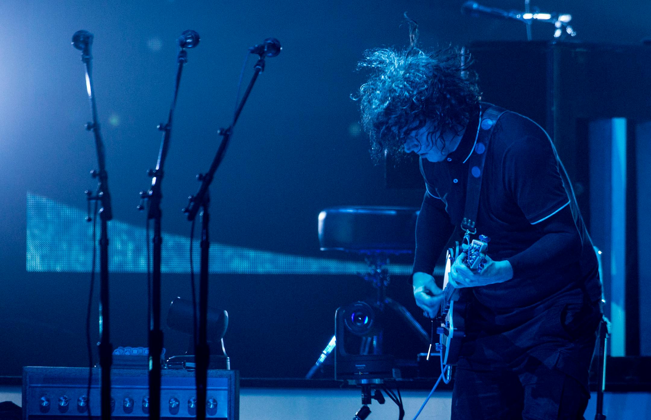 Jack White shakes his hair vigorously as he jams on the guitar. ] ALEX KORMANN • alex.kormann@startribune.com Jack White, formerly a member of the rock duo, White Stripes, performed for a sold out crowd at the Armory on Monday night. As per his policy to enhance fan experience, all in attendance had to lock their phones away in cases until the end of the concert. The crowd, however, did not miss them for even a moment as he rocked the venue.