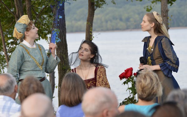 Naomi Haag, Eva Gemlo and Cassidy Hall battled noisy geese last season at Bayport Marina in Shakespeare on the Point's "Twelfth Night."