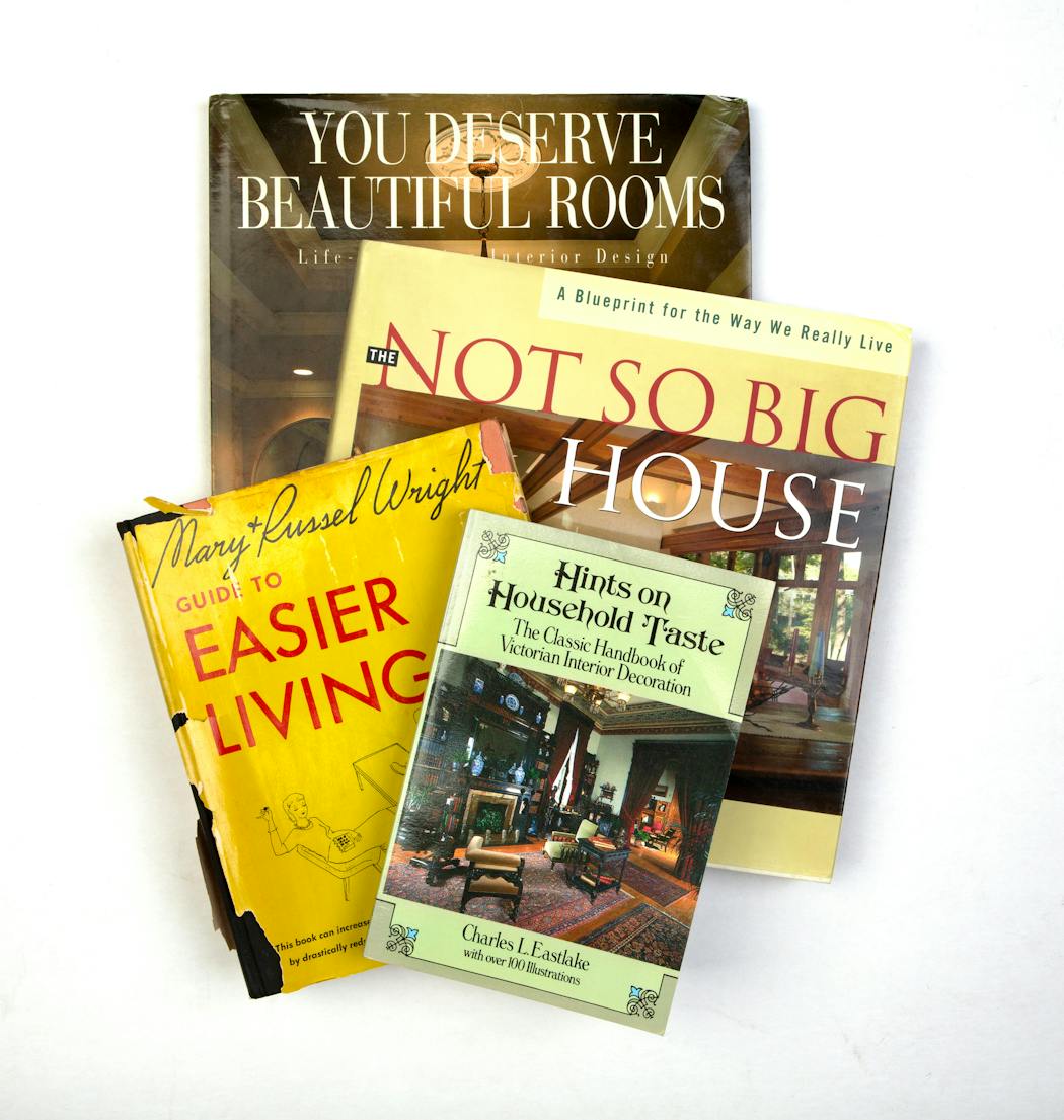 Vintage home-design manuals. Every season brings out more manuals of household taste, from glossy-page inspirational books suitable for coffee-table display to chart-heavy how-to guides, with diagrams of immaculate closets and formulas for DIY cleaning products.