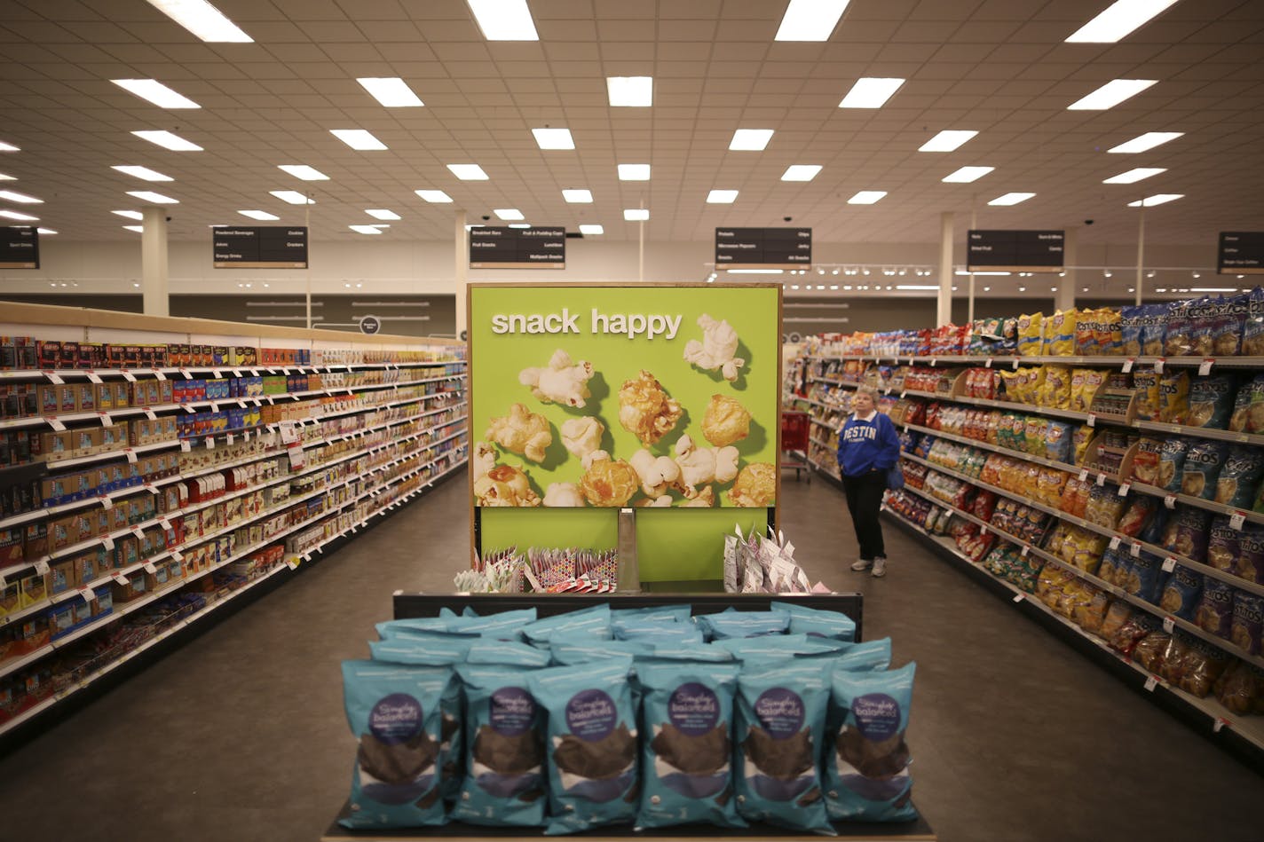 New end caps promoting healthier snacks in the grocery area of the Target in Minnetonka. ] JEFF WHEELER &#xef; jeff.wheeler@startribune.com Shoppers at the Target store in Minnetonka are getting a glimpse of the retailer's grocery overhaul, which is a major part of CEO Brian Cornell's blueprint for Target's future. The store, which is finishing up a $10 million renovation, is testing out some of the ideas Cornell has to remake its grocery department. The nearly-completed remodel of the Minnetonk