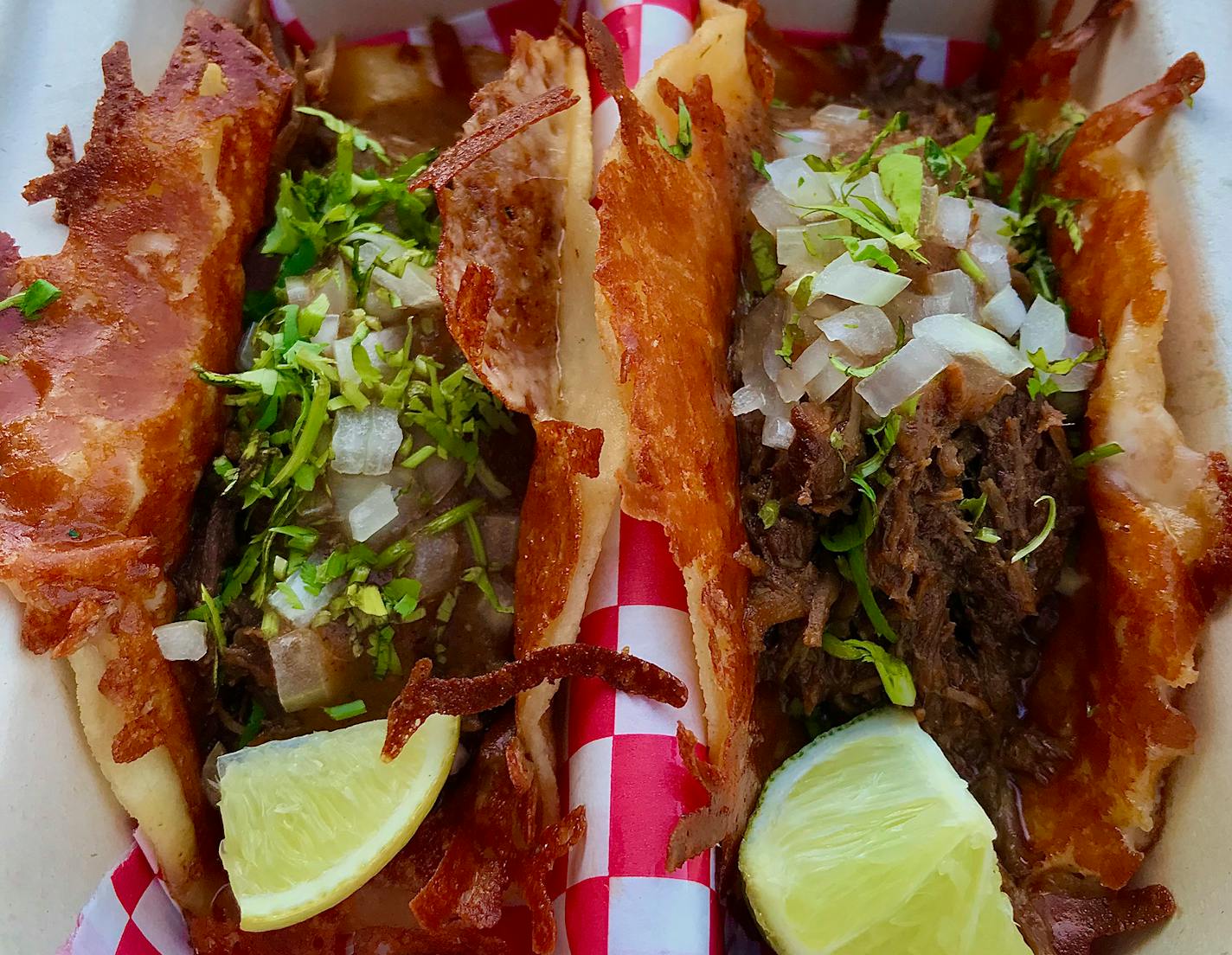 Instagrammer Carol Parry is eating the Star Tribune's 40 Iconic Dishes of the Twin Cities in 40 days. Birria tacos from Animales BBQ: "Amazing and so delicious ... I can hardly wait to get another." Credit: Carol Parry