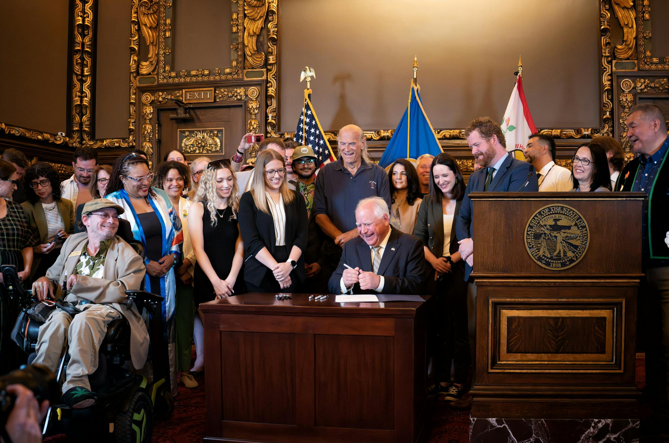 Former Governor Jesse Ventura was on hand as Gov. Tim Walz legalized marijuana in Minnesota with the stroke of a pen on Tuesday, May 30, 2023 St. Paul, Minn.