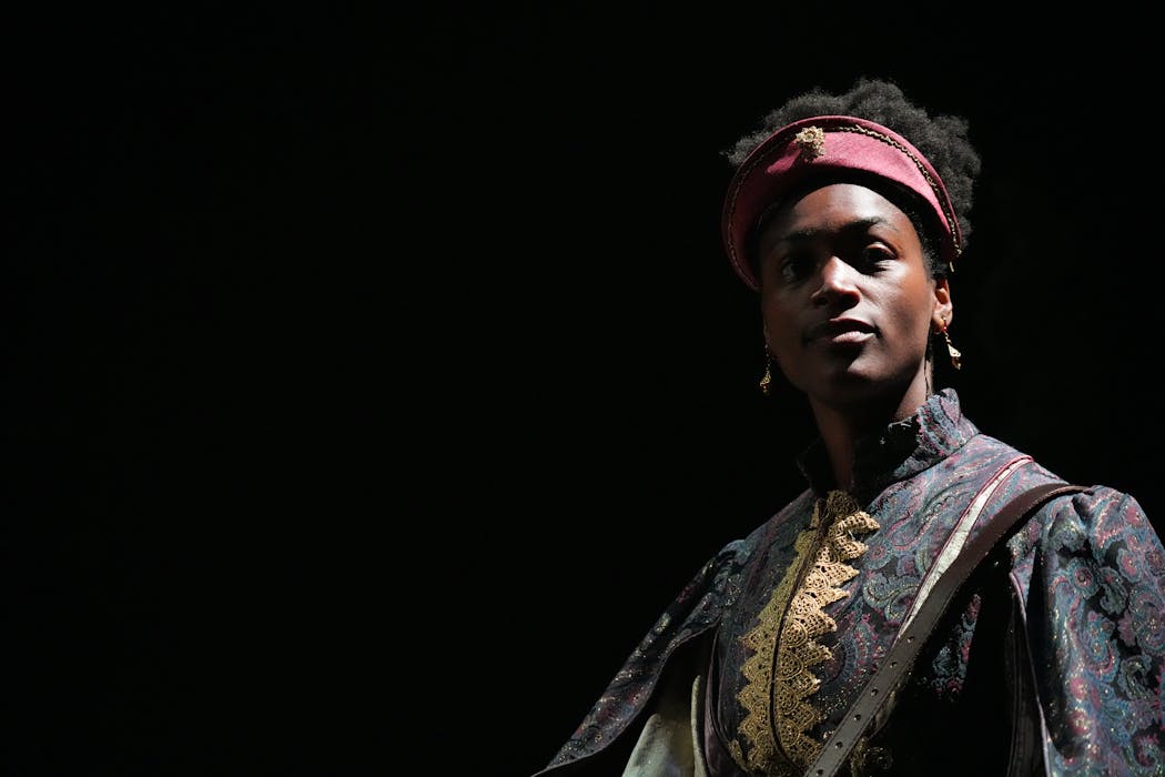 Oye Ehikhamhen plays Estella in “Valor,” this year’s showcase production being staged at the Guthrie Theater’s Dowling Studio.