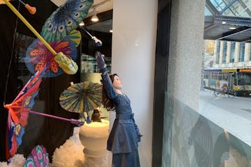 Artist Kada Goalen envisioned Mary Poppins’ magic gone wild in a City Center storefront.