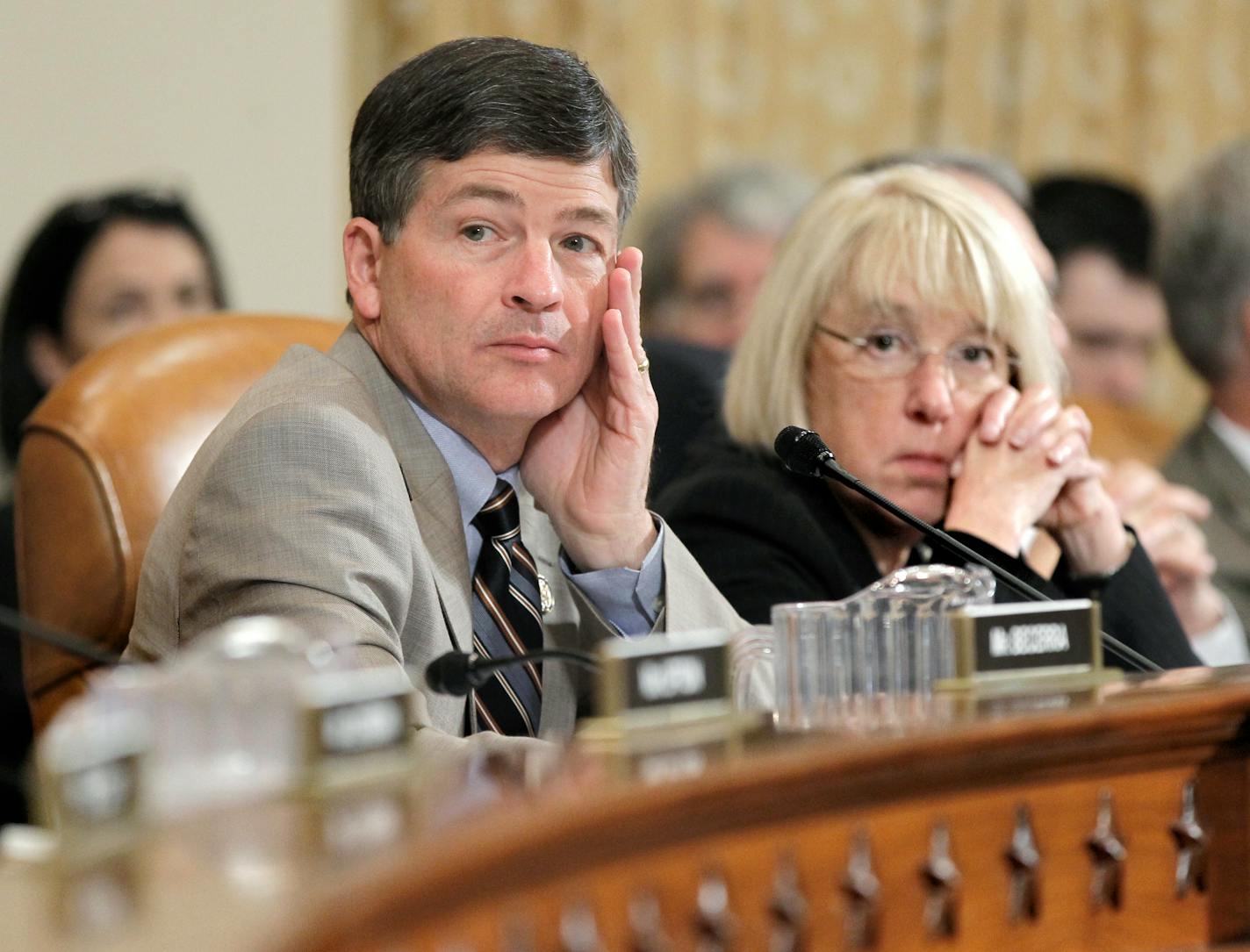 Rep. Jeb Hensarling, R-Texas, left, and Sen. Patty Murray, D-Wash., right, co-chairs of the Joint Select Committee on Deficit Reduction