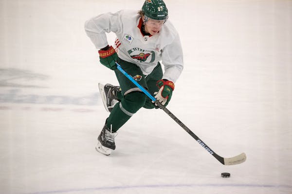 Minnesota Wild forward Kirill Kaprizov took to the ice during the afternoon practice at Tria Rink, Monday, January 4, 2021 in St. Paul, MN. ] ELIZABET