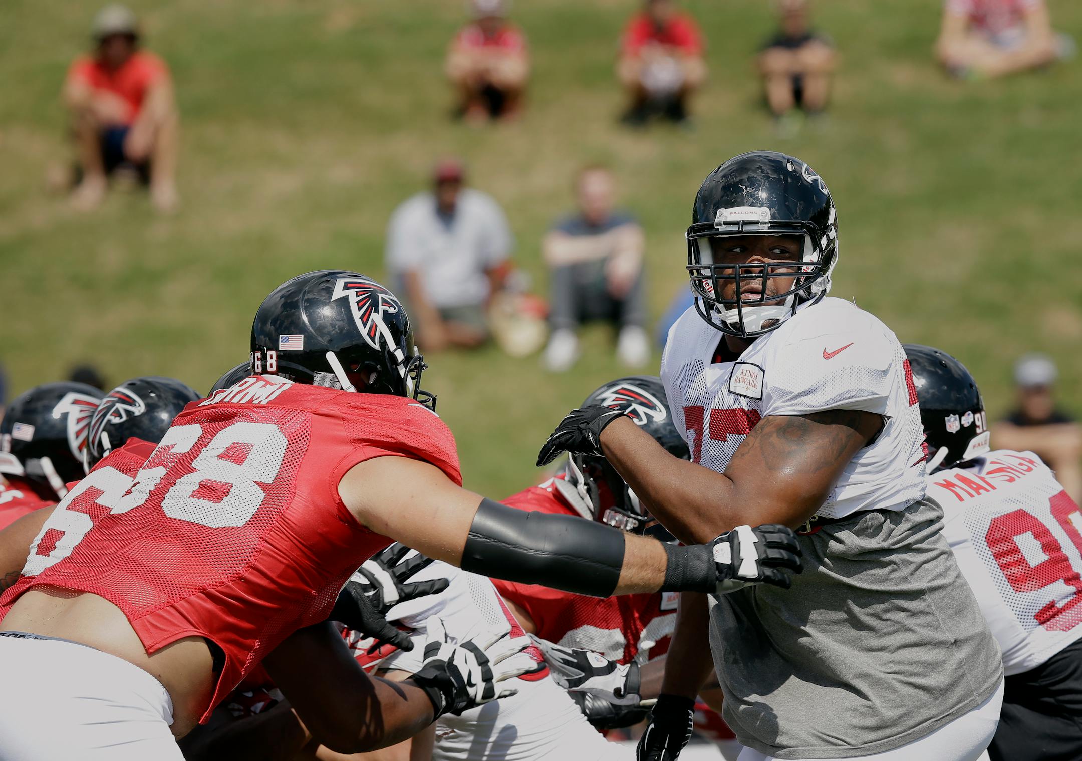 Atlanta Falcons defensive lineman Ra'Shede Hageman during training camp last week.