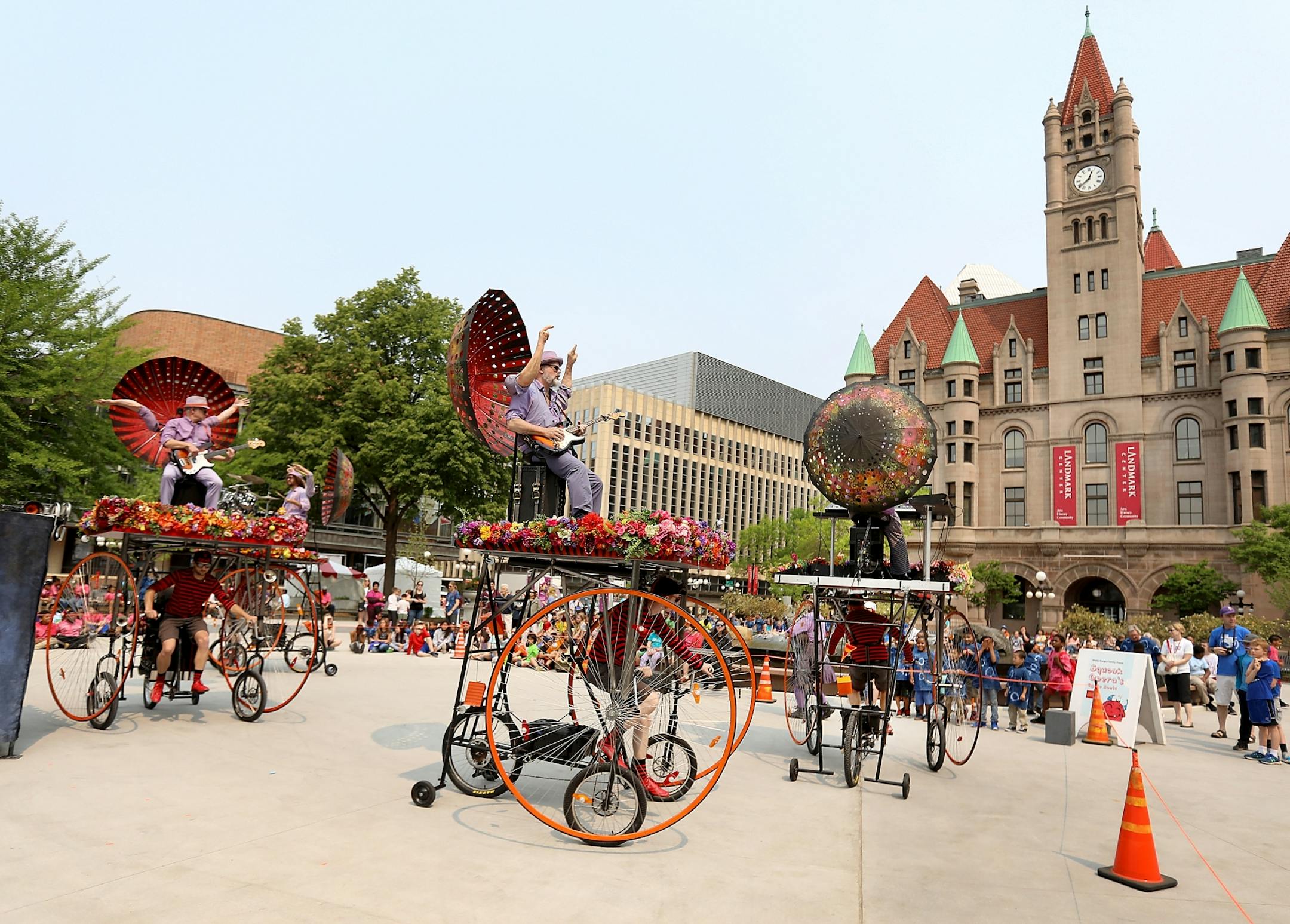 Many of Ramsey County's most iconic buildings, such as Landmark Center, at right, don't reference people.