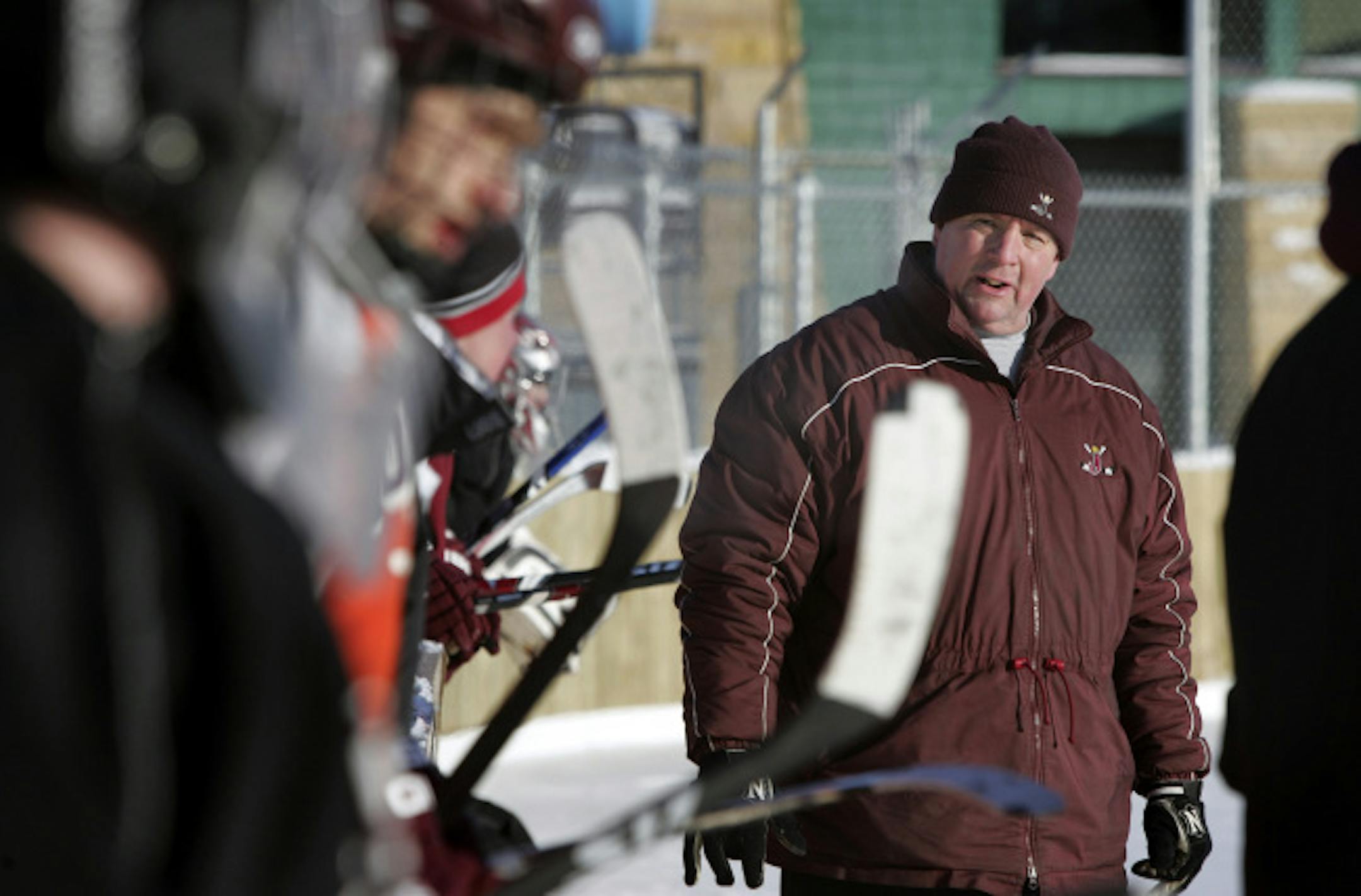 Moose Younghans coaches hockey at Johnson High School, the storied hotbed of state hockey.