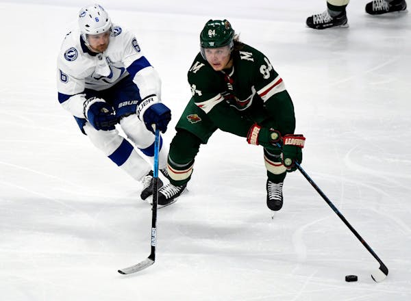 Wild right winger Mikael Granlund (shown against Tampa Bay in a game earlier in October) tallied an assist in Monday's 5-2 setback in Vancouver, the e
