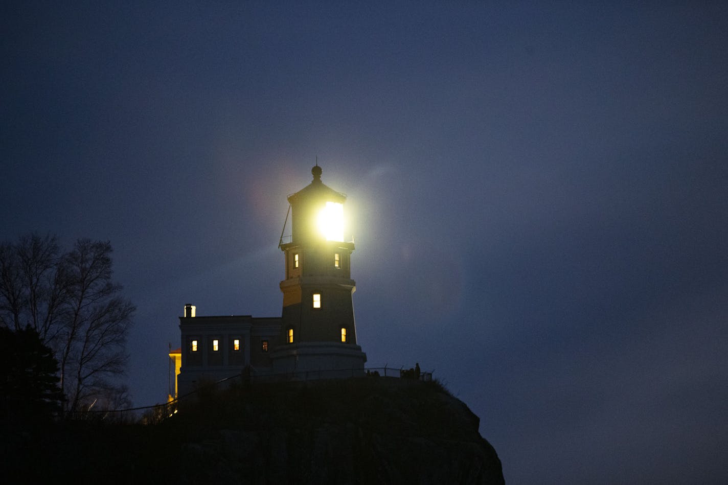 The Split Rock Lighthouse was lit on November 10, 2019 to honor the lives of the 29 men that died aboard the Edmund Fitzgerald 44 years ago. The lighthouse is only lit for approximately two hours and fifteen minutes each year.] ALEX KORMANN • alex.kormann@startribune.com The decommissioned Split Rock Lighthouse in Two Harbors, MN is lit once a year to honor the 29 men who died in the wreck of the Edmund Fitzgerald. On November 10, 2019 the 44th anniversary of the shipwreck was honored.