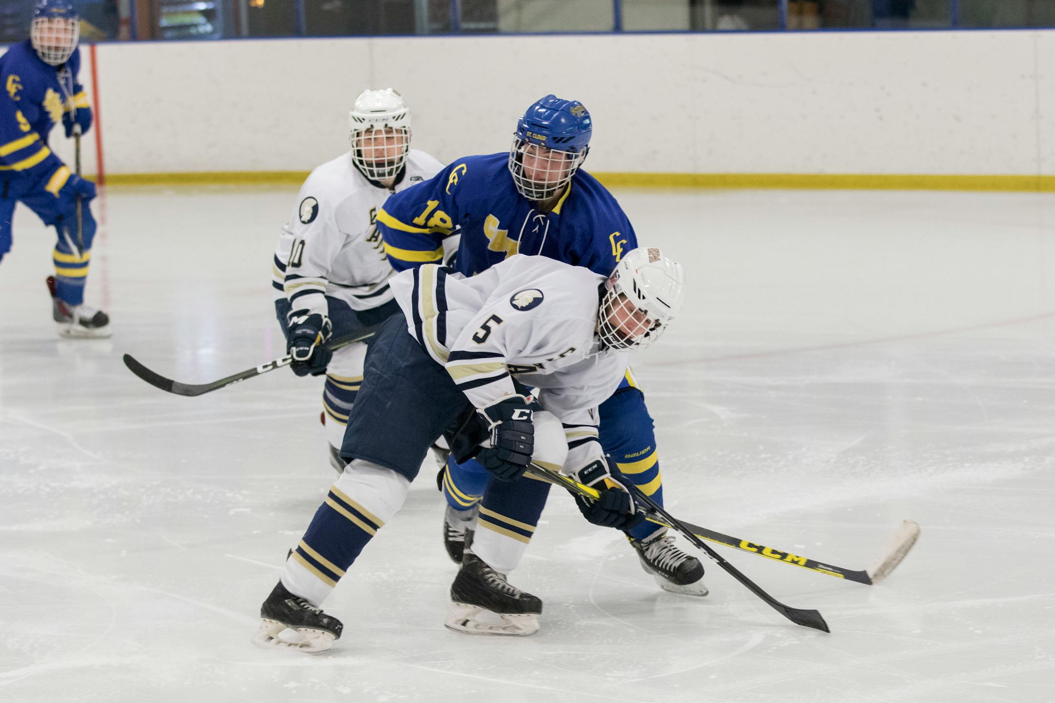 St. Cloud Cathedral freshman forward Mack Motzko (18), is the son of St. Cloud State men’s hockey coach Bob Motzko.