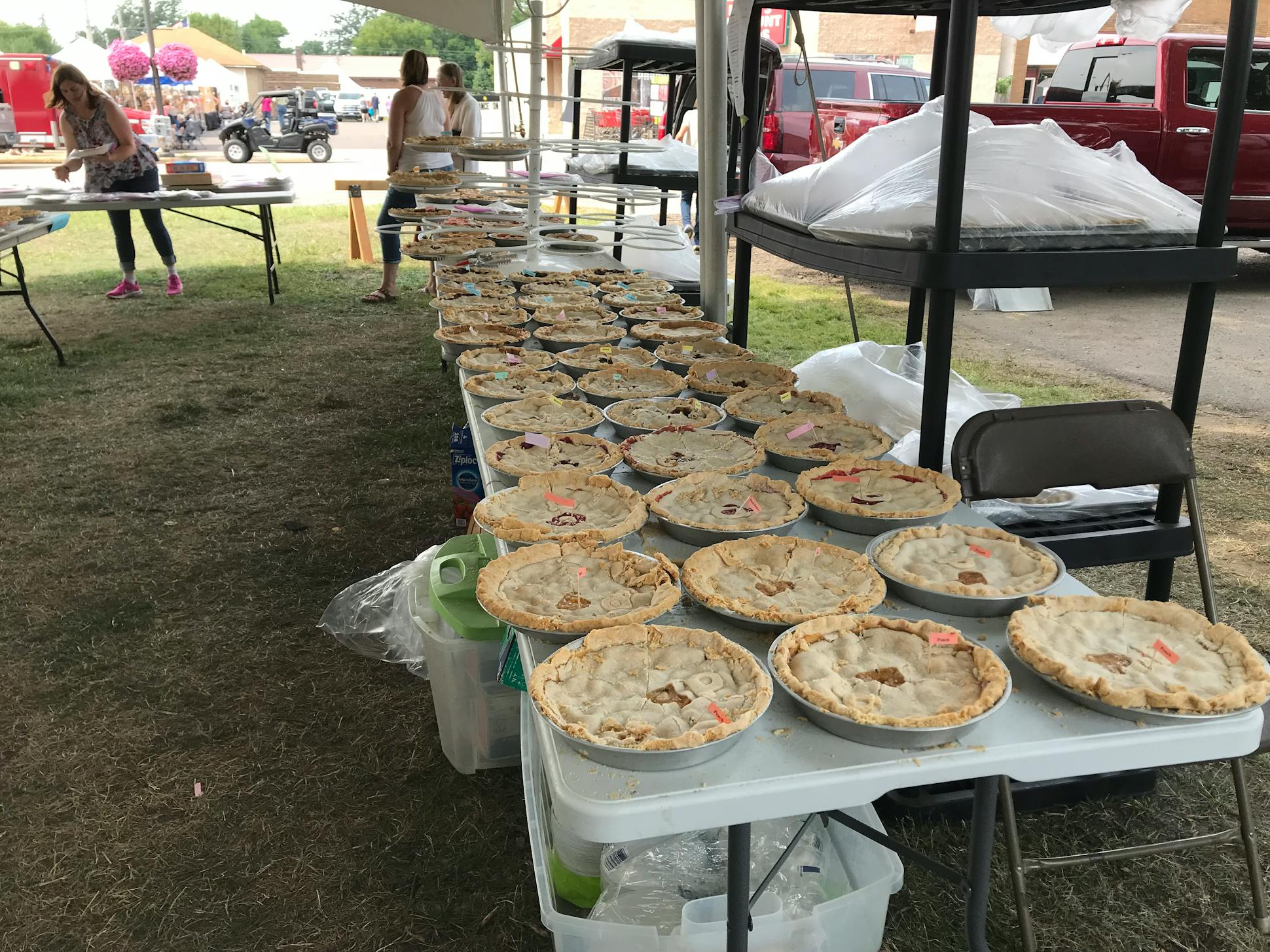 Just a few of the pies waiting to be consumed at Braham Pie Day.