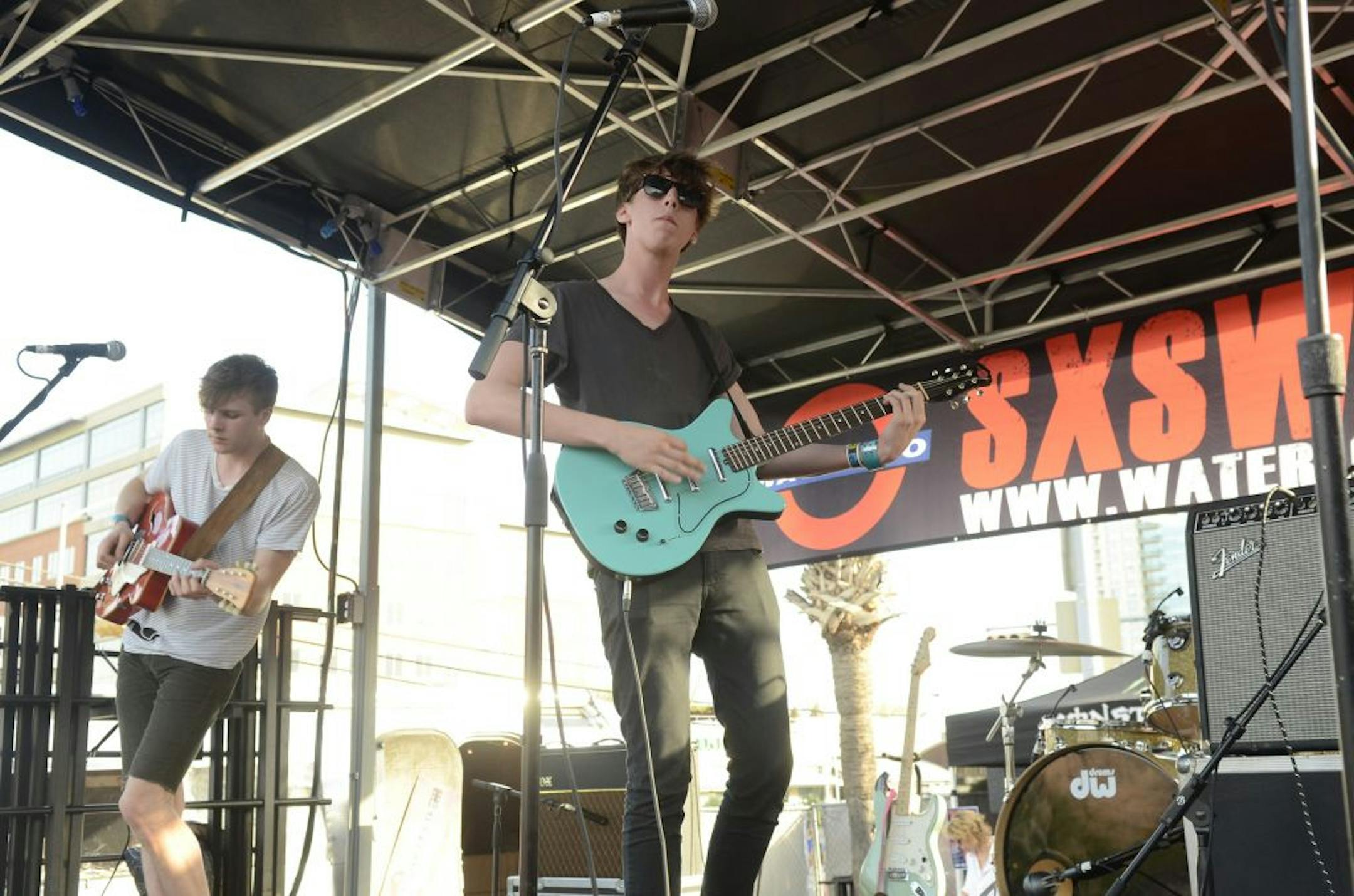 Jordan Gatesmith of Howler had a little too much Fun. - the New York band stole much of his crowd.