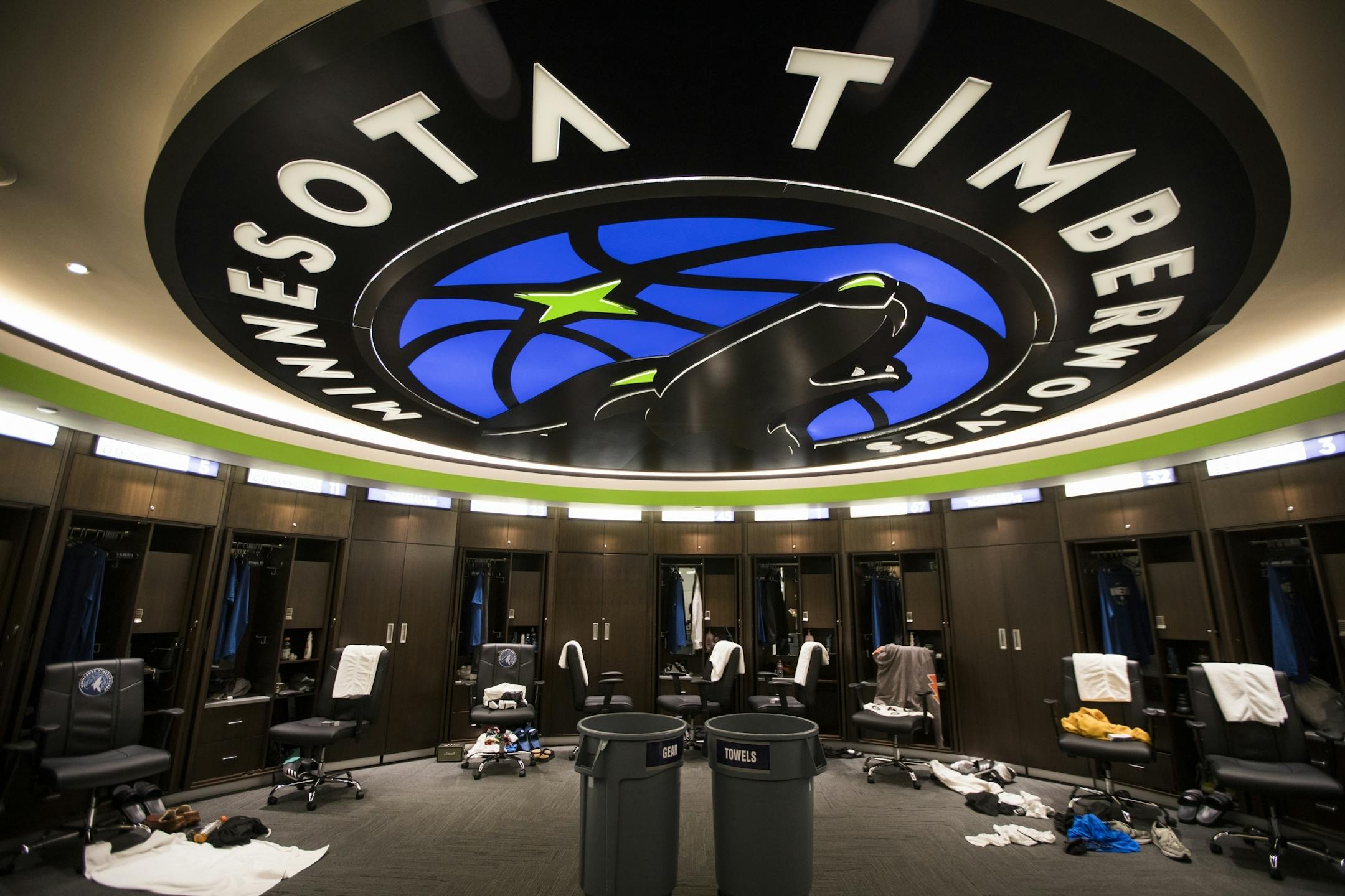 The new Timberwolves locker room.