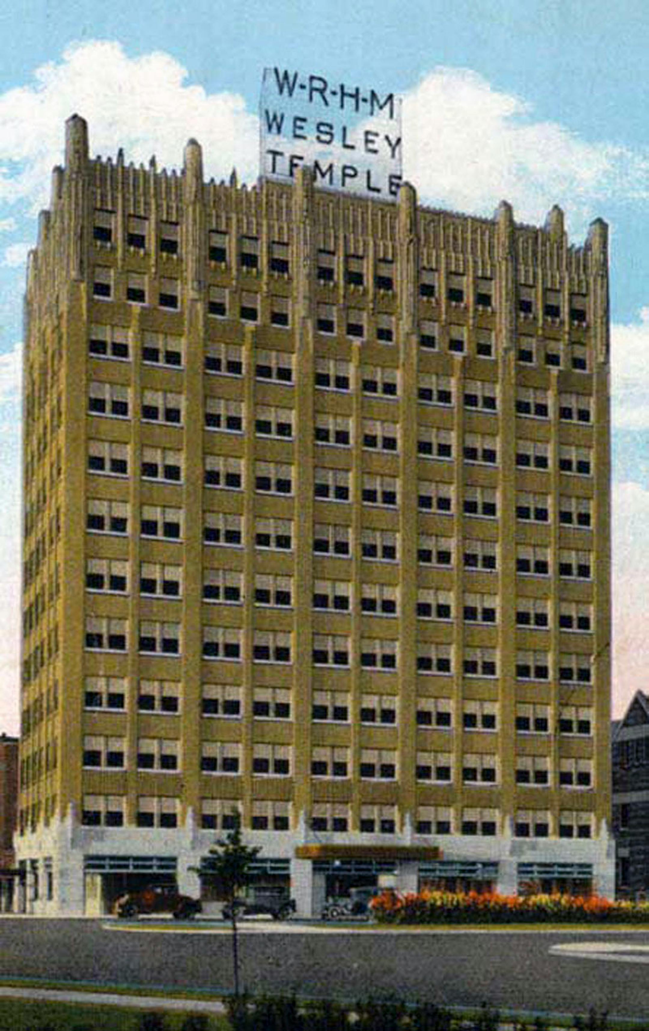 Wesley Church Tower (1929 - 1986, 123 Grant Street) The first wing of a proposed complex that would have featured a 30-story tower. WHRM was a radio station run by the church, featuring the preachings of Pastor George Mecklenburg.