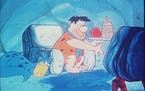 Fred Flintstone, main character on "The Flintstones" cartoon tv show (1960-66).