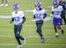 Vikings rookies, including safety Camryn Bynum, left, practiced at TCO Performance Center, Friday, May 14, 2021 in Eagan, MN. ] ELIZABETH FLORES • l