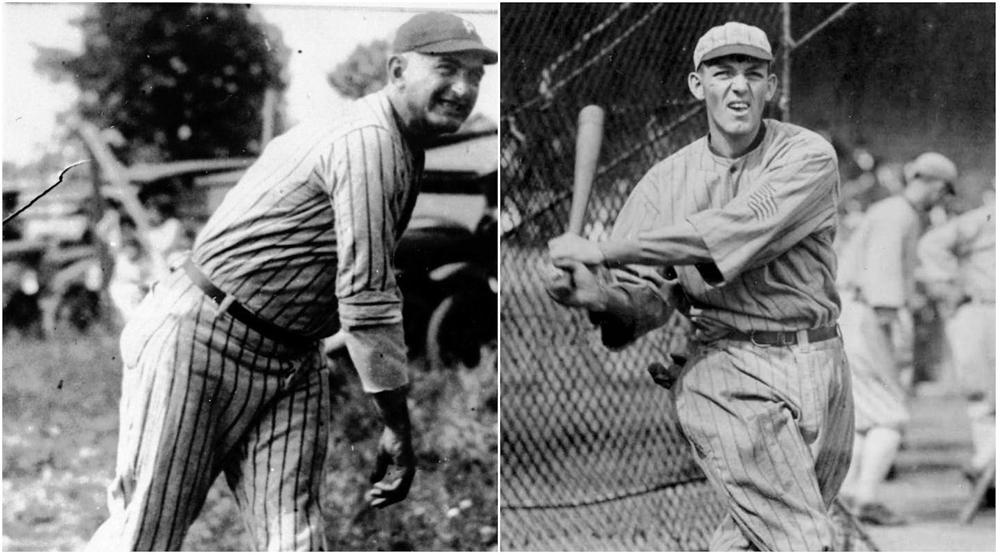 "Shoeless" Joe Jackson, left, and George "Buck" Weaver (shown in these undated photos) were integral players for the 1917 Chicago White Sox.