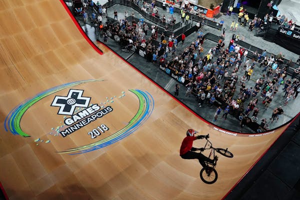 Douglas Oliveira competed in The Real Cost BMX Big Air Final Friday.