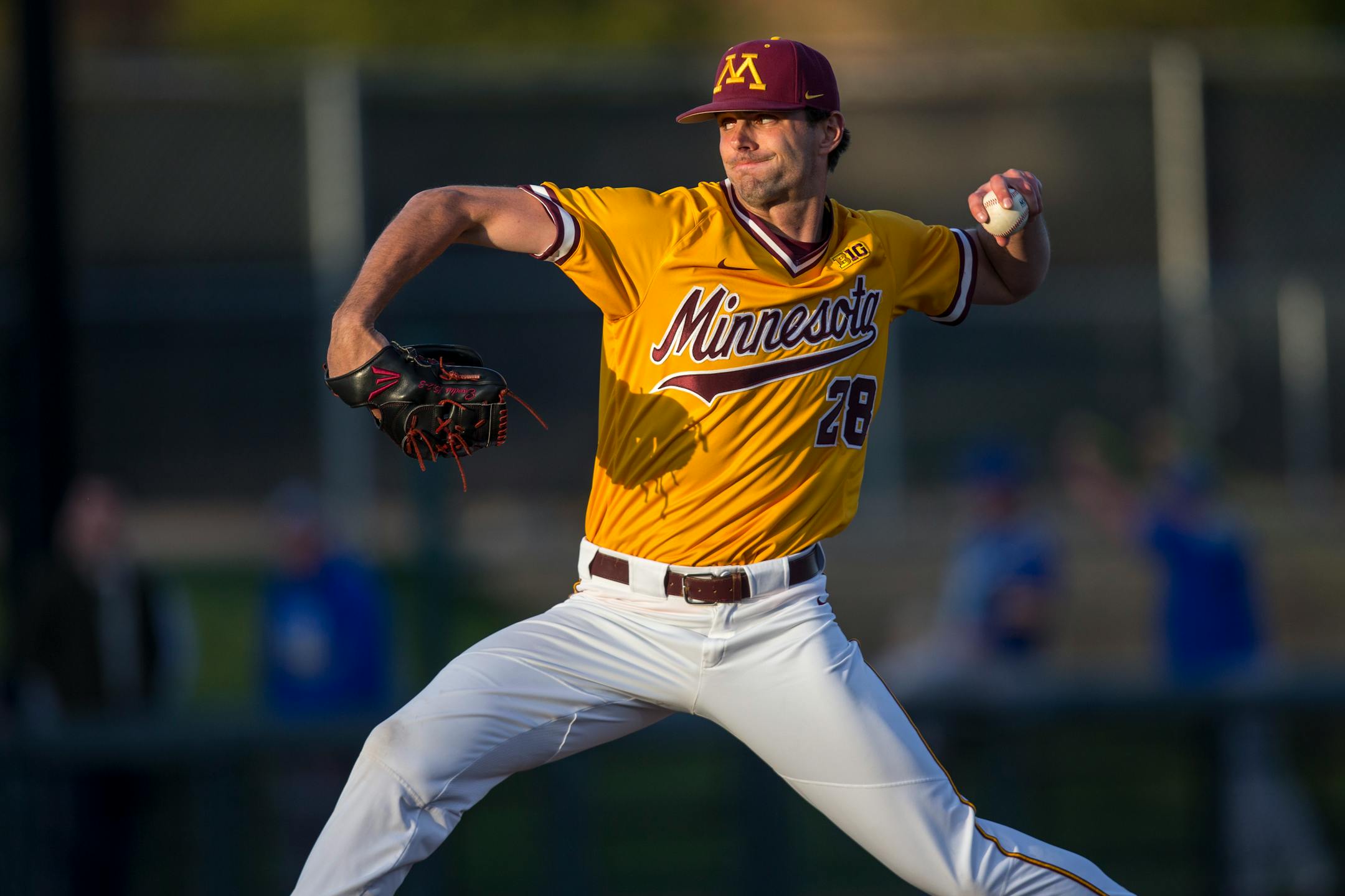 Minnesota's Nick Lackney pitches against South Dakota State on May 7