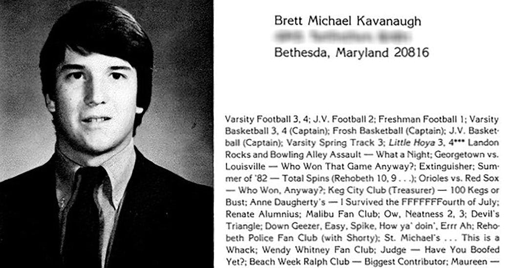 When Renate Schroeder Dolphin signed the letter vouching for Kavanaugh's character, she was not aware of the yearbook references by Kavanuagh and his football teammates.