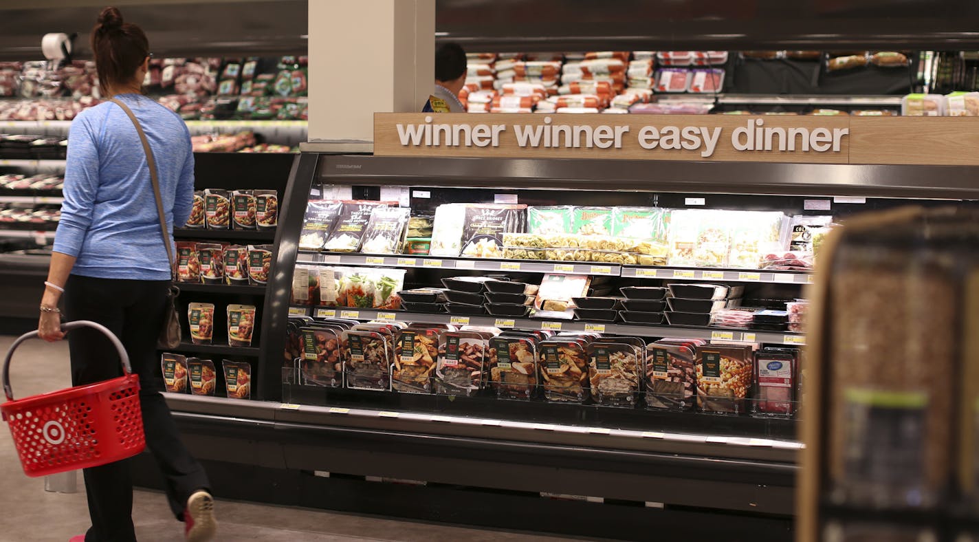 Take and prepare food items are easy to locate in the grocery area of the Target in Minnetonka, as are the bulk food items in the foreground. ] JEFF WHEELER &#x2022; jeff.wheeler@startribune.com Shoppers at the Target store in Minnetonka are getting a glimpse of the retailer's grocery overhaul, which is a major part of CEO Brian Cornell's blueprint for Target's future. The store, which is finishing up a $10 million renovation, is testing out some of the ideas Cornell has to remake its grocery de